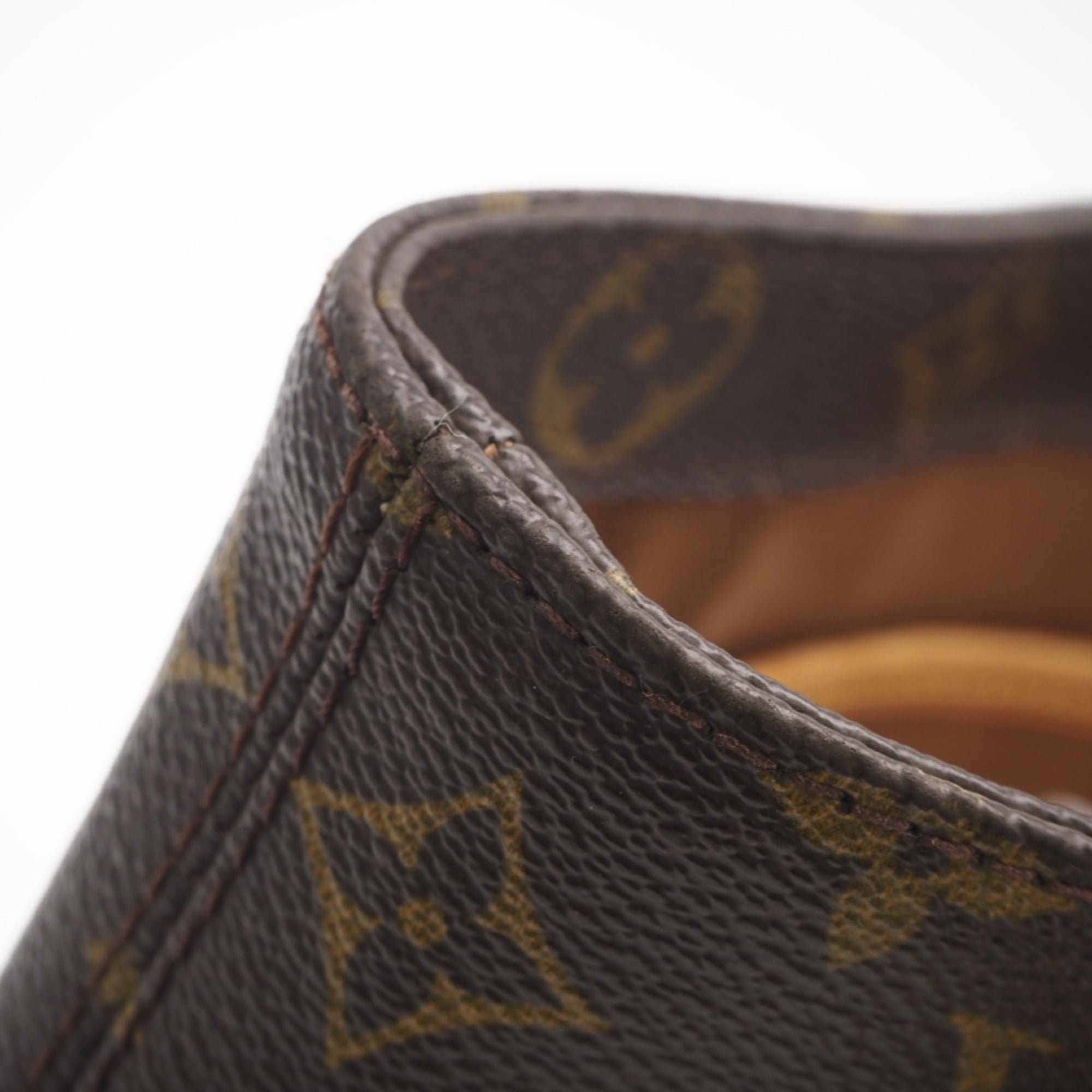 Louis Vuitton Monogram Beige Brown Coated Canvas Leather Handbag (Pre-Owned)