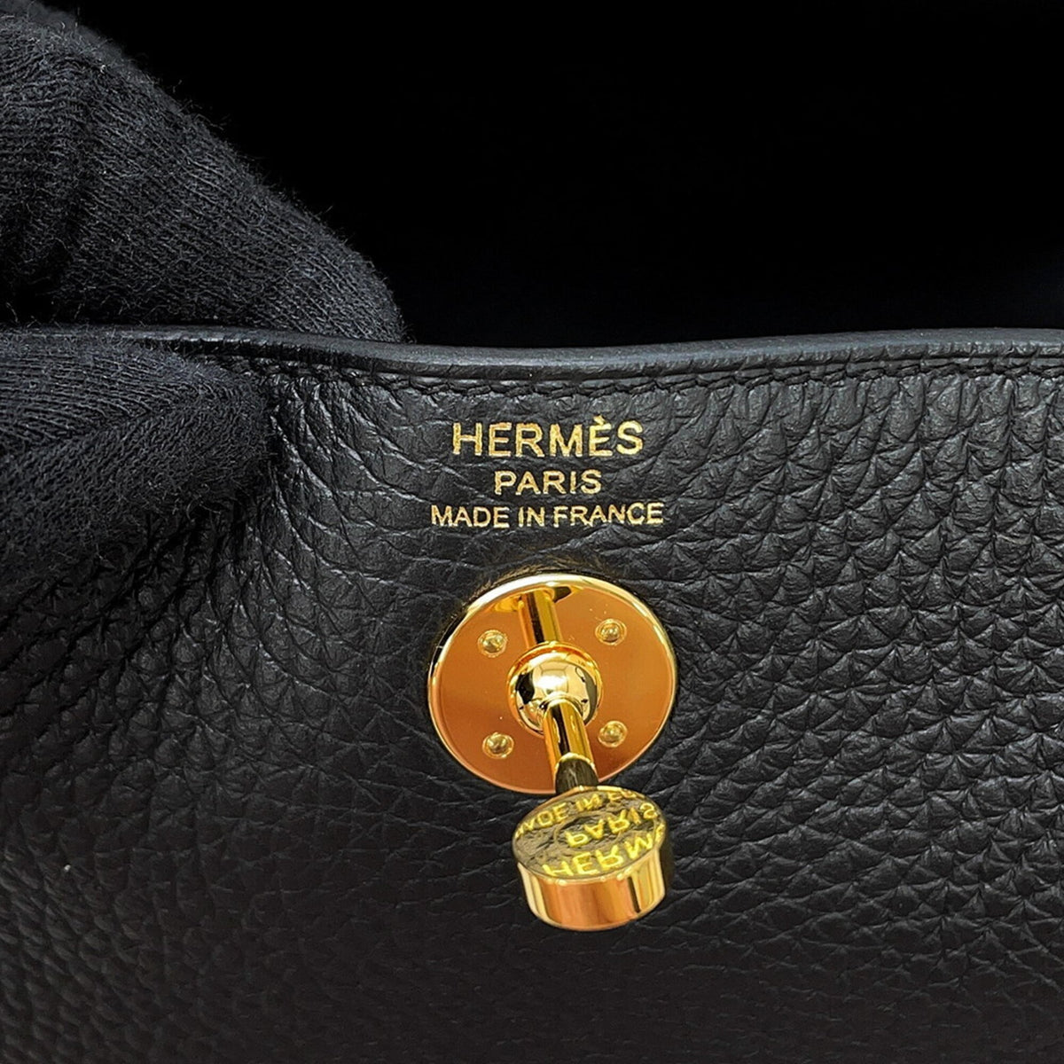 Hermes Lindy Black Taurillon Clemence Leather Shoulder Bag (Pre-Owned)