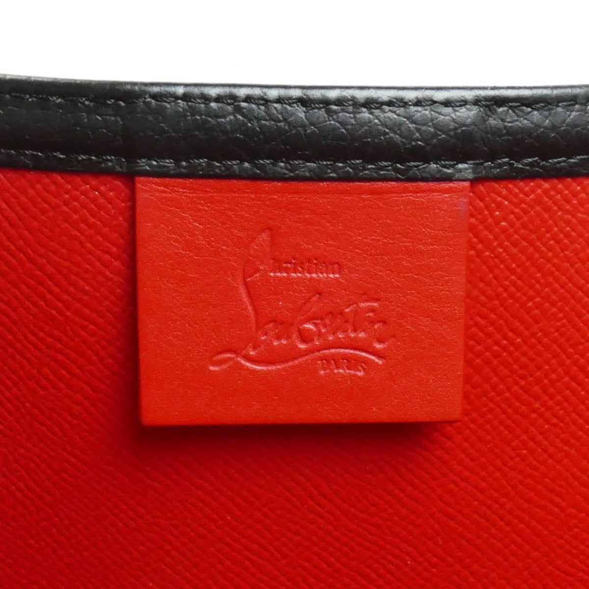 Christian Louboutin Black Red Color Leather Tote Bag (Pre-Owned)