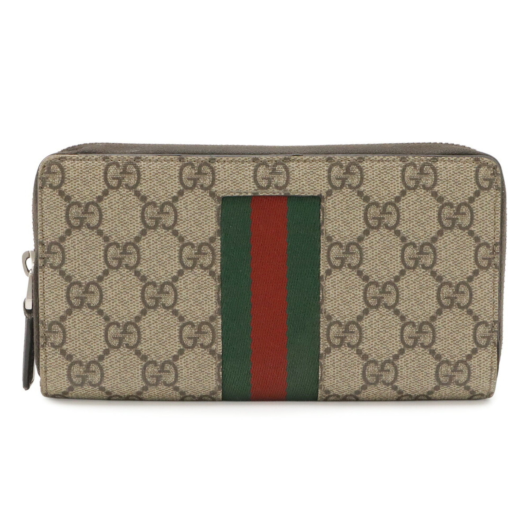 Gucci Beige Beige Brown Gg Supreme Coin Purse/Coin Case (Pre-Owned)