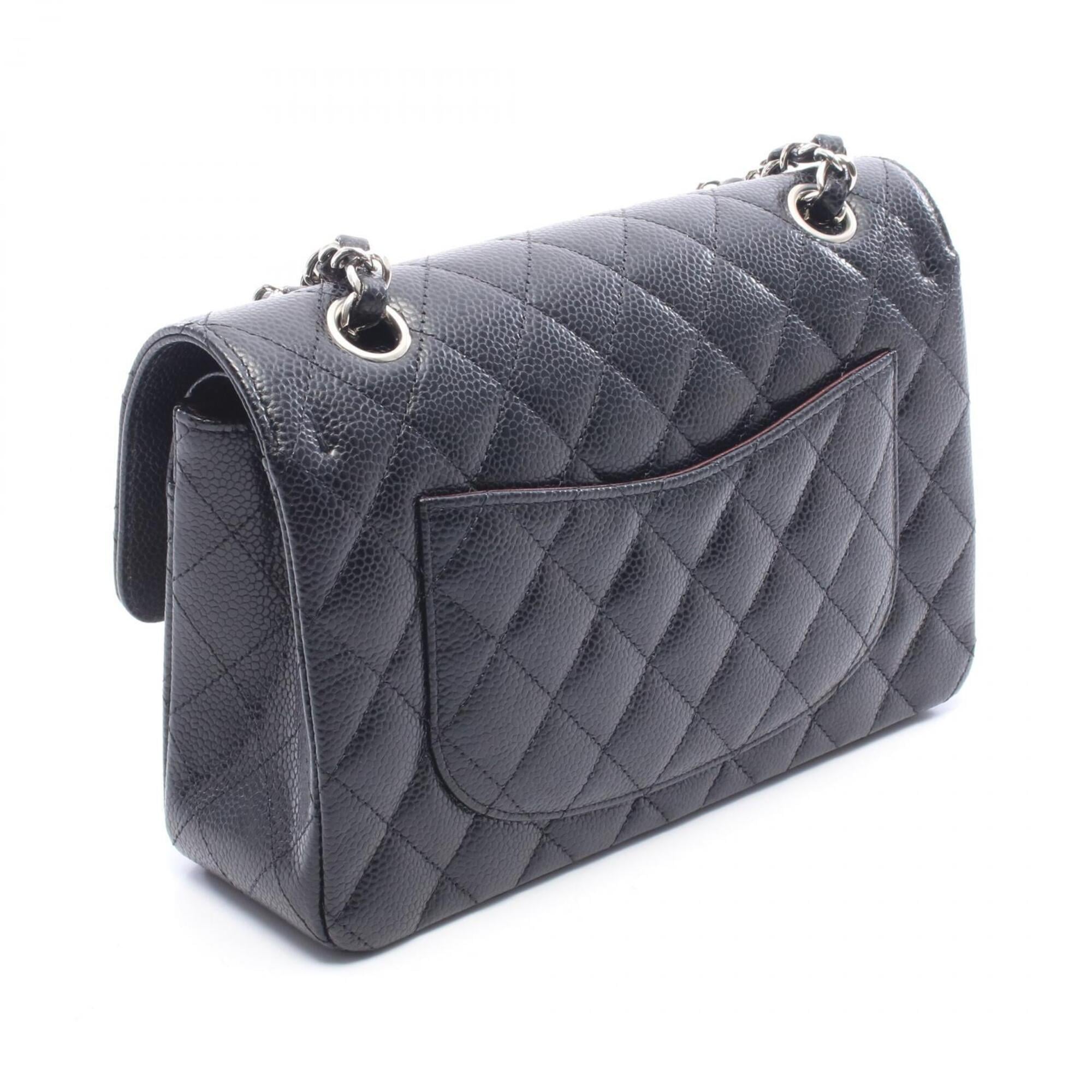 Chanel Black Grained Calfskin Handbag Shoulder Bag (Pre-Owned)