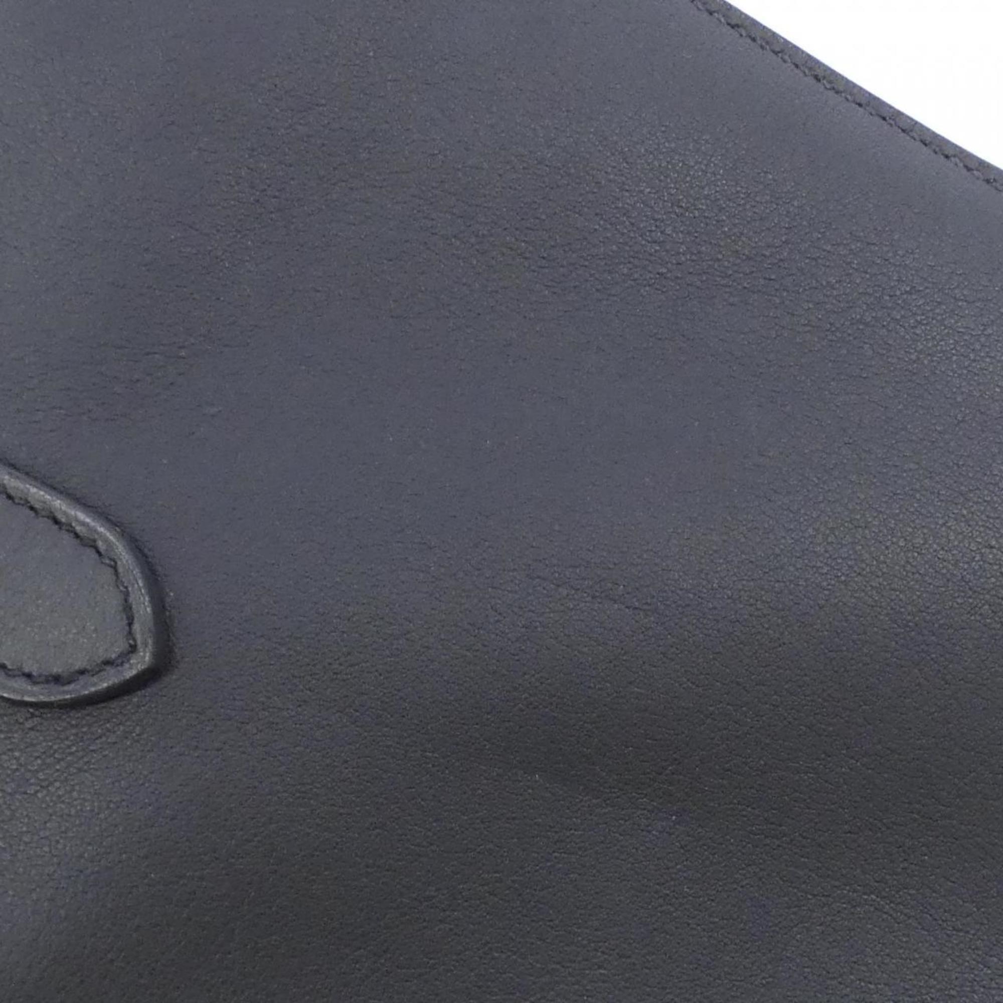 Hermes Black Swift Leather Chain/Shoulder Wallet (Pre-Owned)