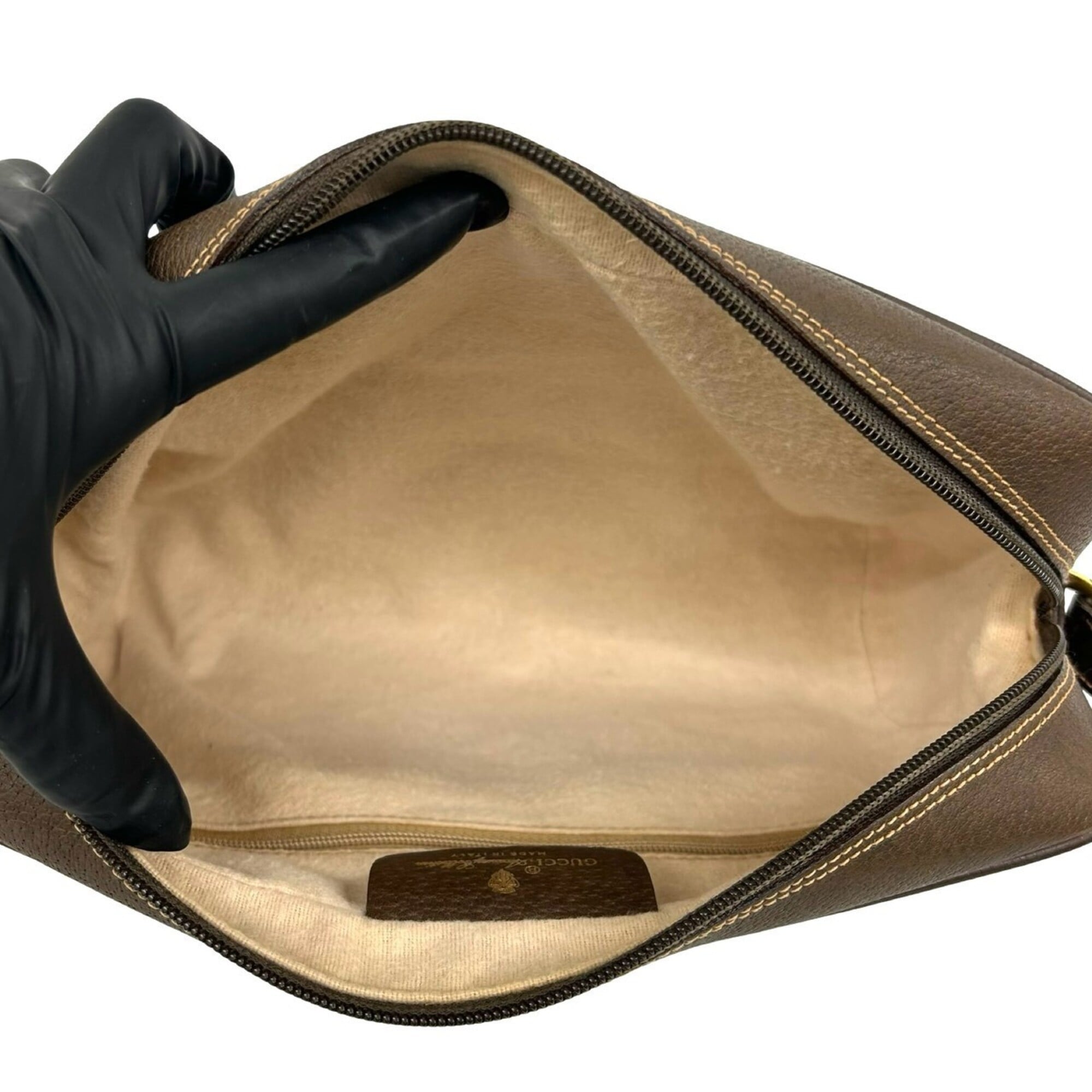 Gucci Brown Green Red Color Leather Pvc Pochette Shoulder Bag (Pre-Owned)
