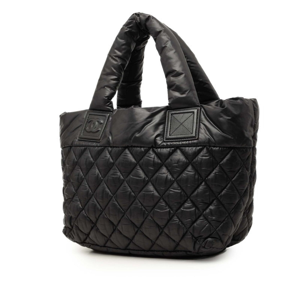 Chanel Black Nylon Leather Handbag (Pre-Owned)