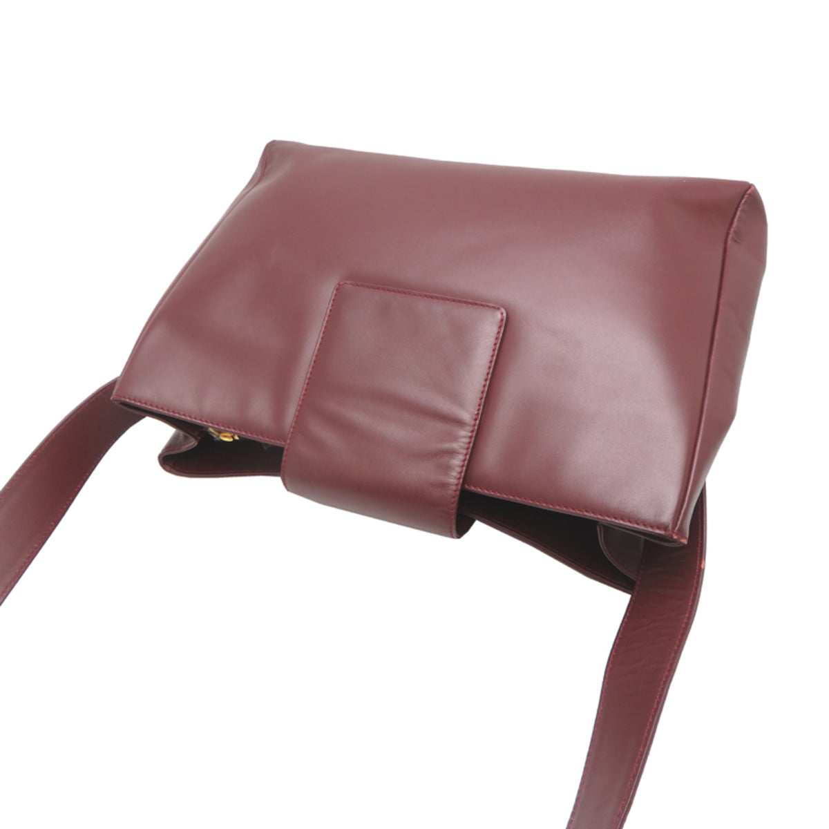 Cartier Bordeaux Red Color Leather Shoulder Bag (Pre-Owned)