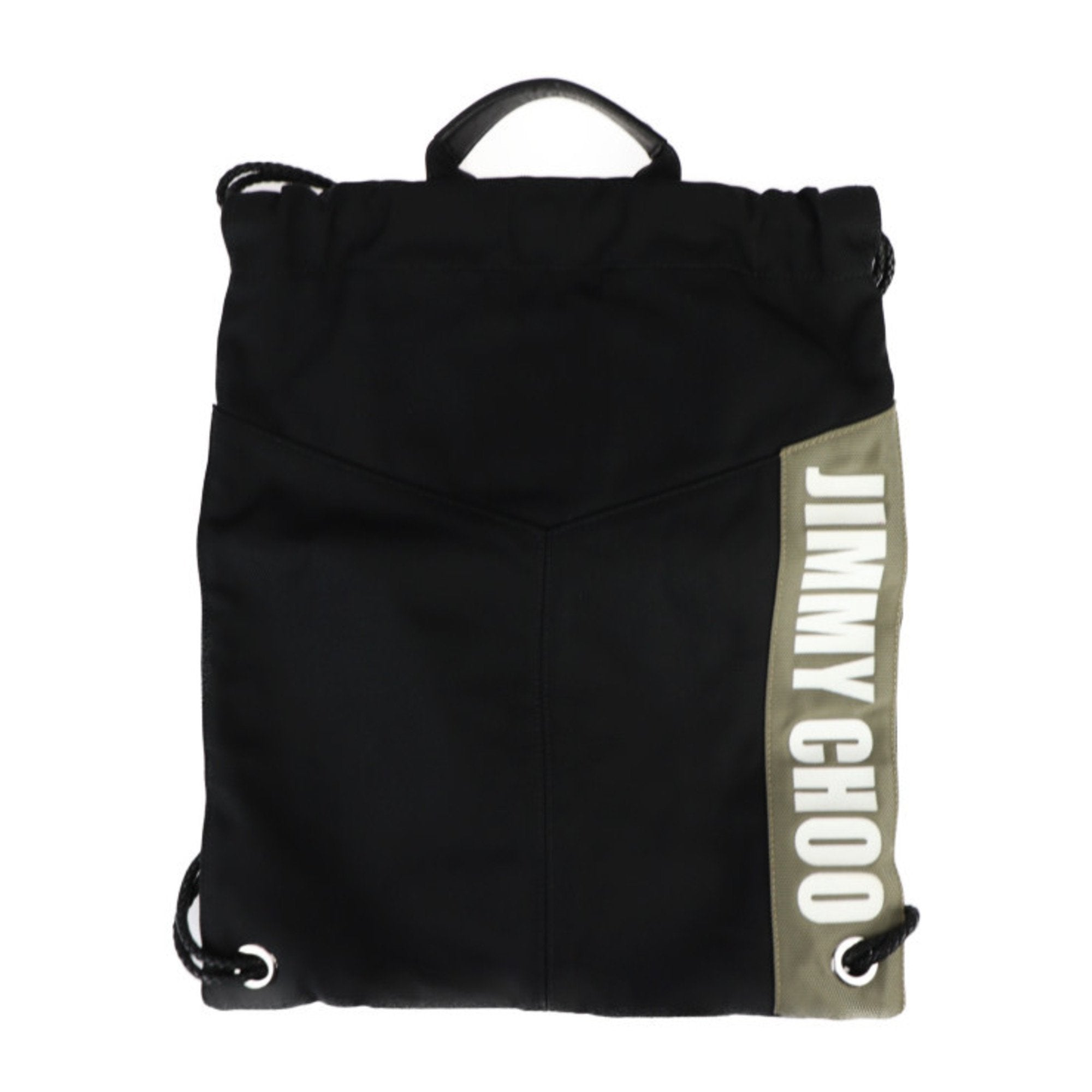 Jimmy Choo Black Nylon Canvas Leather Backpack (Pre-Owned)