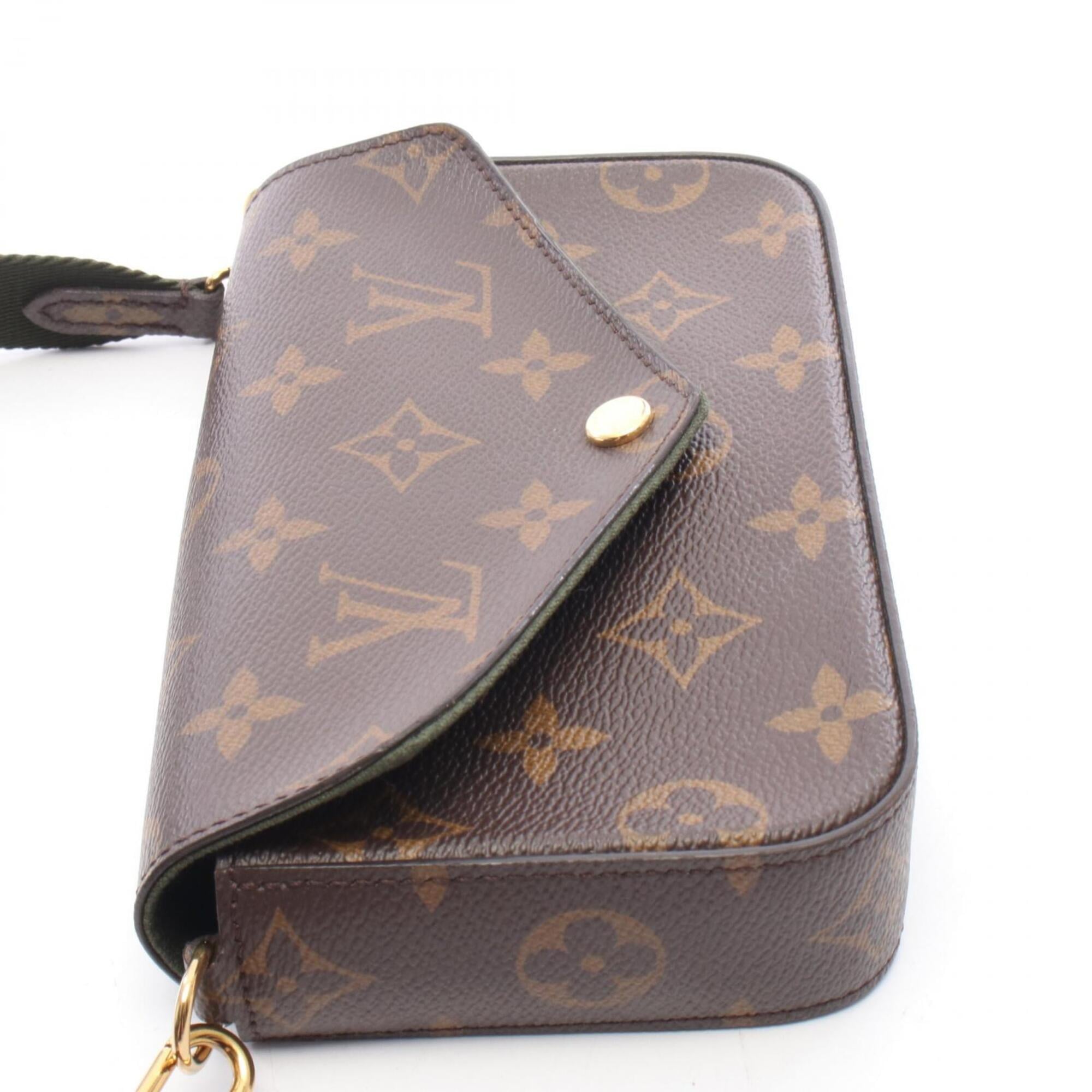 Louis Vuitton Brown Green Monogram Monogram Handbag Pochette Shoulder Bag (Pre-Owned)