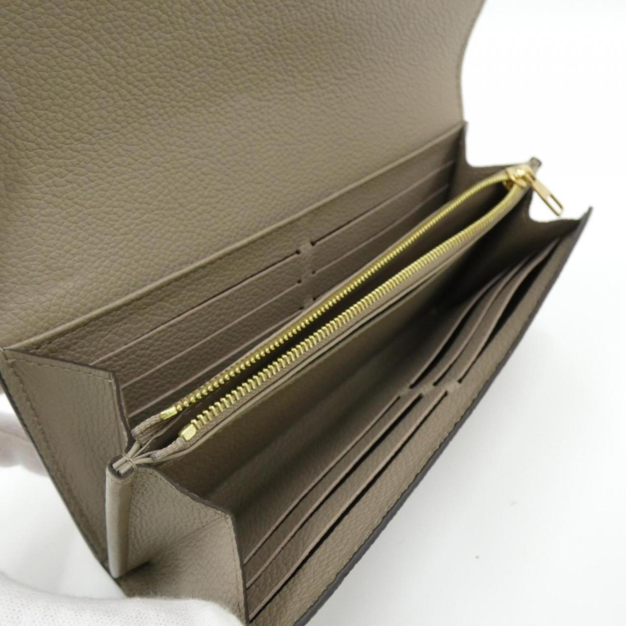 Louis Vuitton Monogram Empreinte Beige Tourterelle Leather Long Wallet (Bi-Fold) (Pre-Owned)