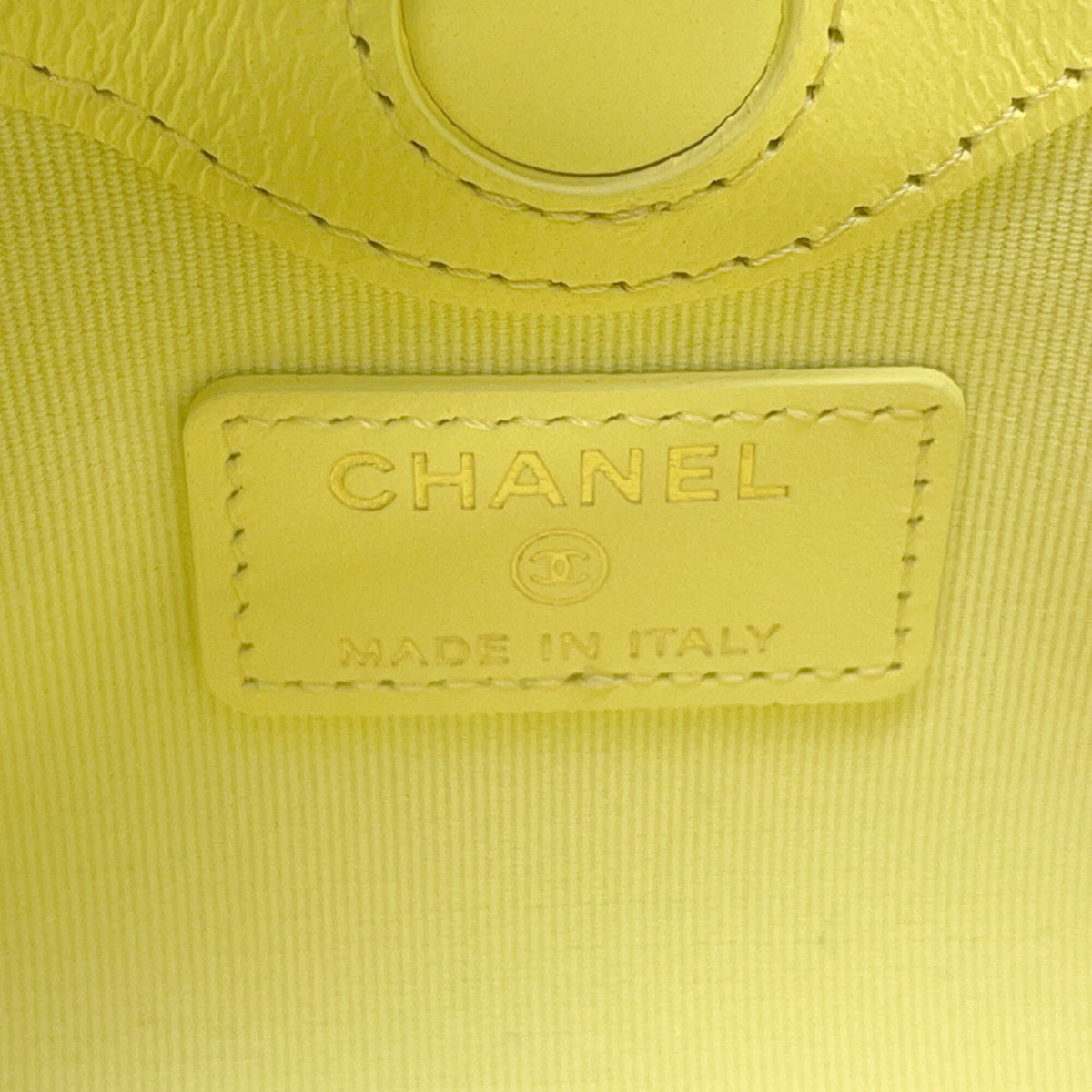 Chanel Yellow Leather Clutch Bag Handbag Shoulder Bag (Pre-Owned)