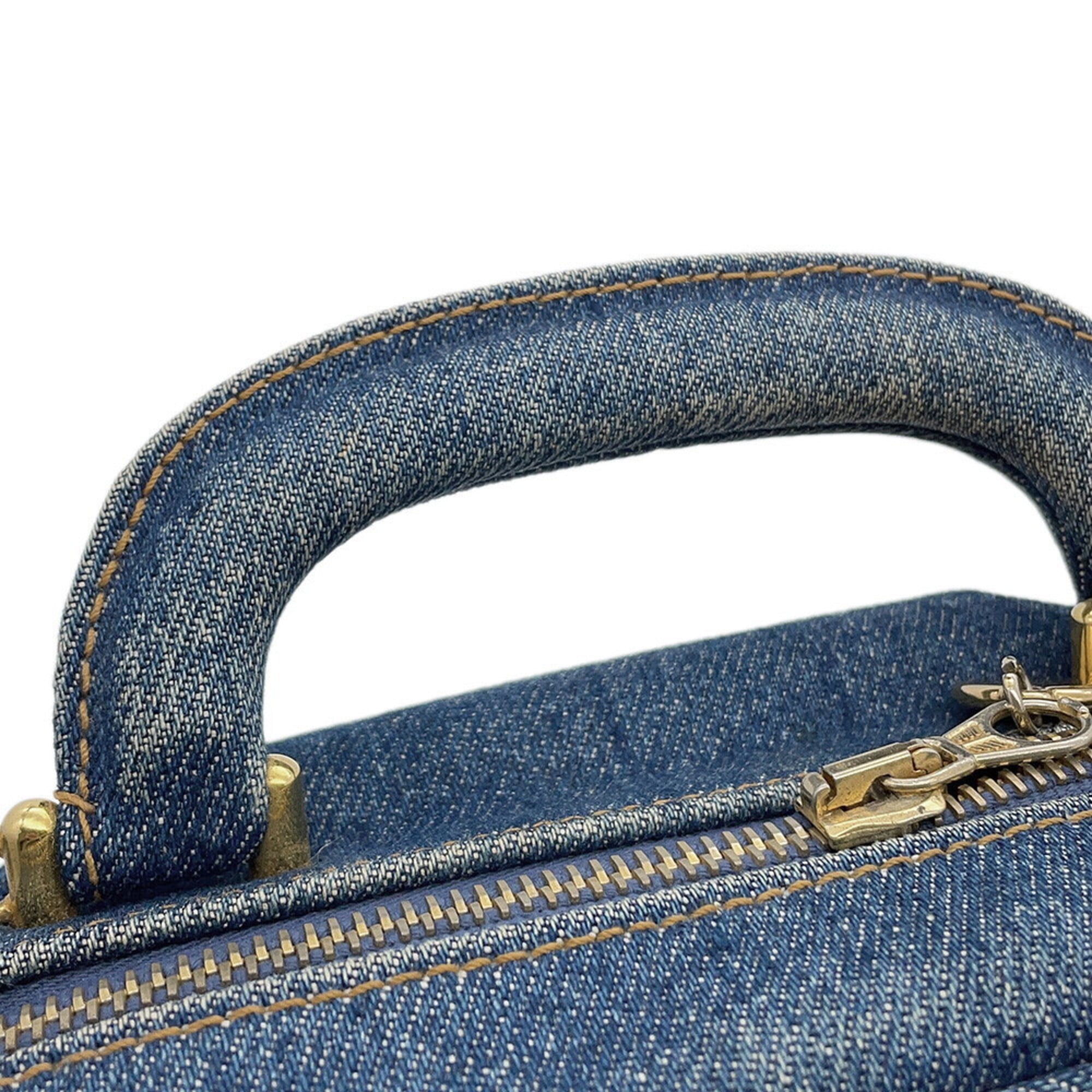 Chanel Blue Denim Handbag Shoulder Bag Vanity Bag (Pre-Owned)