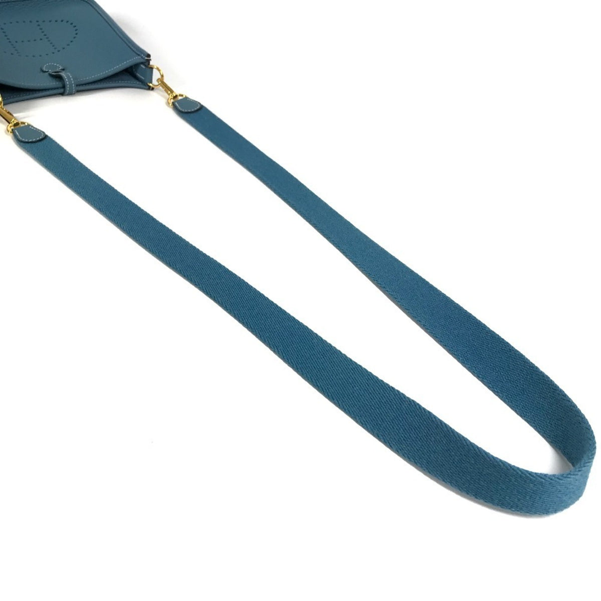 Hermes Blue Taurillon Clemence Leather Pochette Shoulder Bag (Pre-Owned)