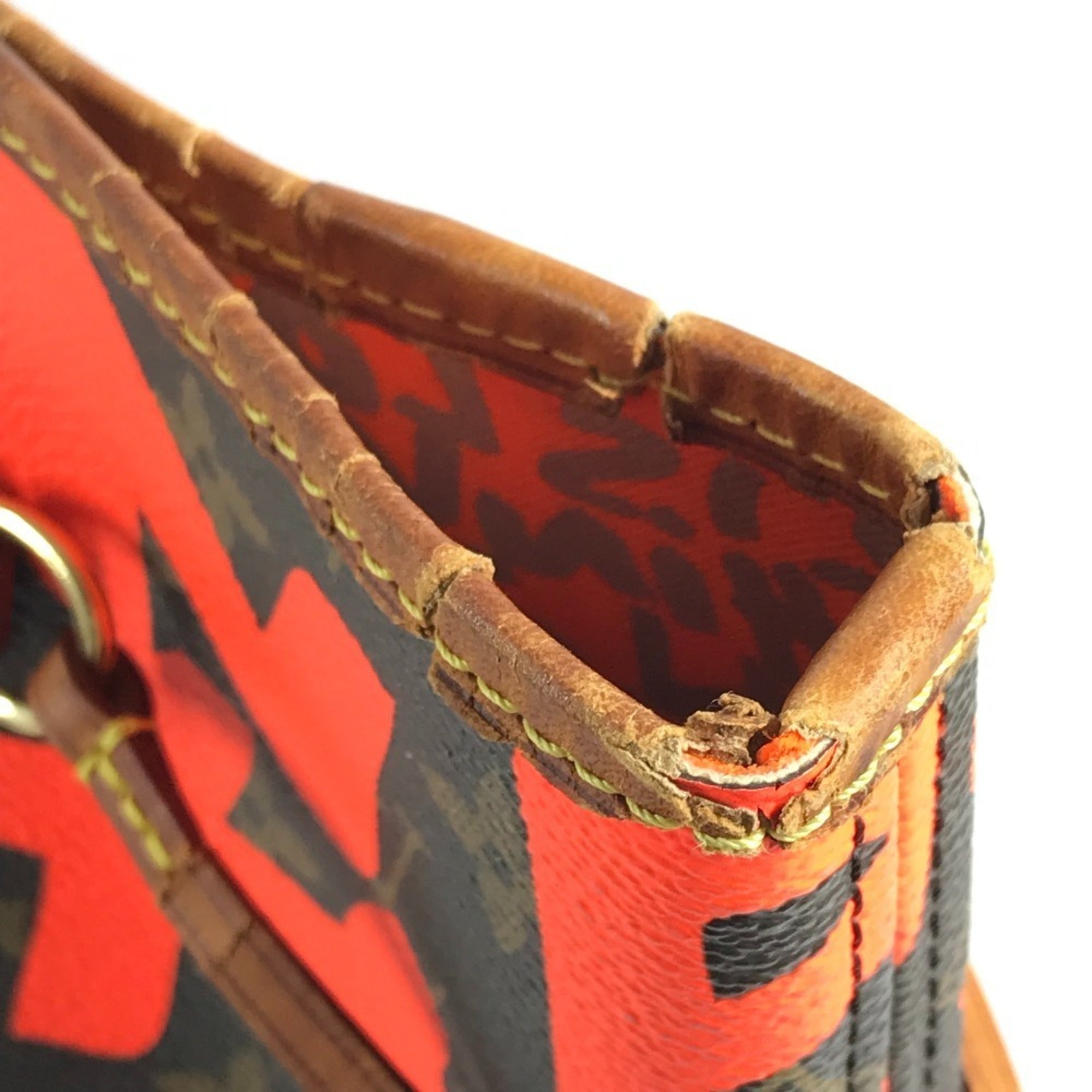 Louis Vuitton Brown Galle Orange Monogram Graffiti Shoulder Bag Tote Bag (Pre-Owned)