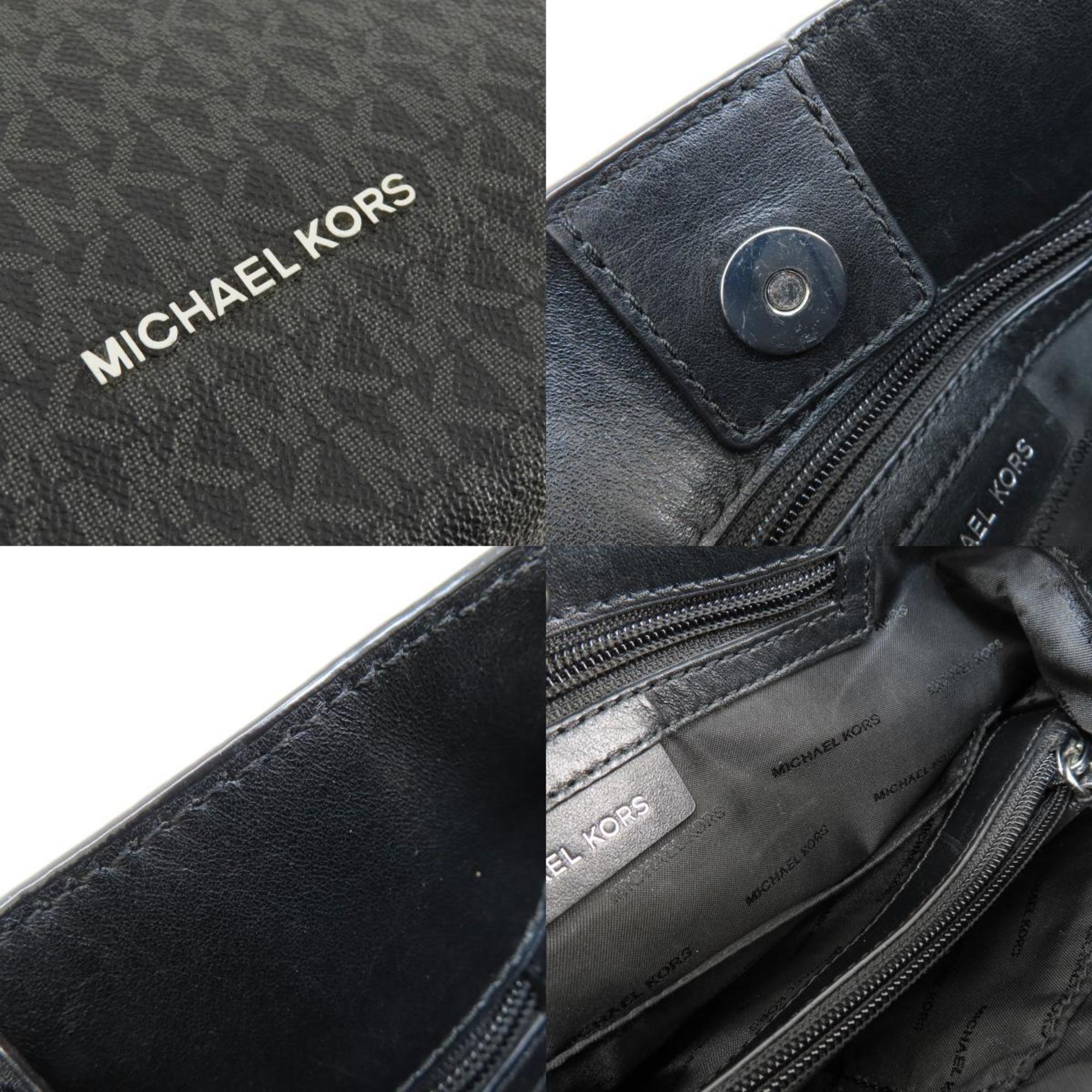 Michael Kors Black Leather Coated Canvas Tote Bag (Pre-Owned)