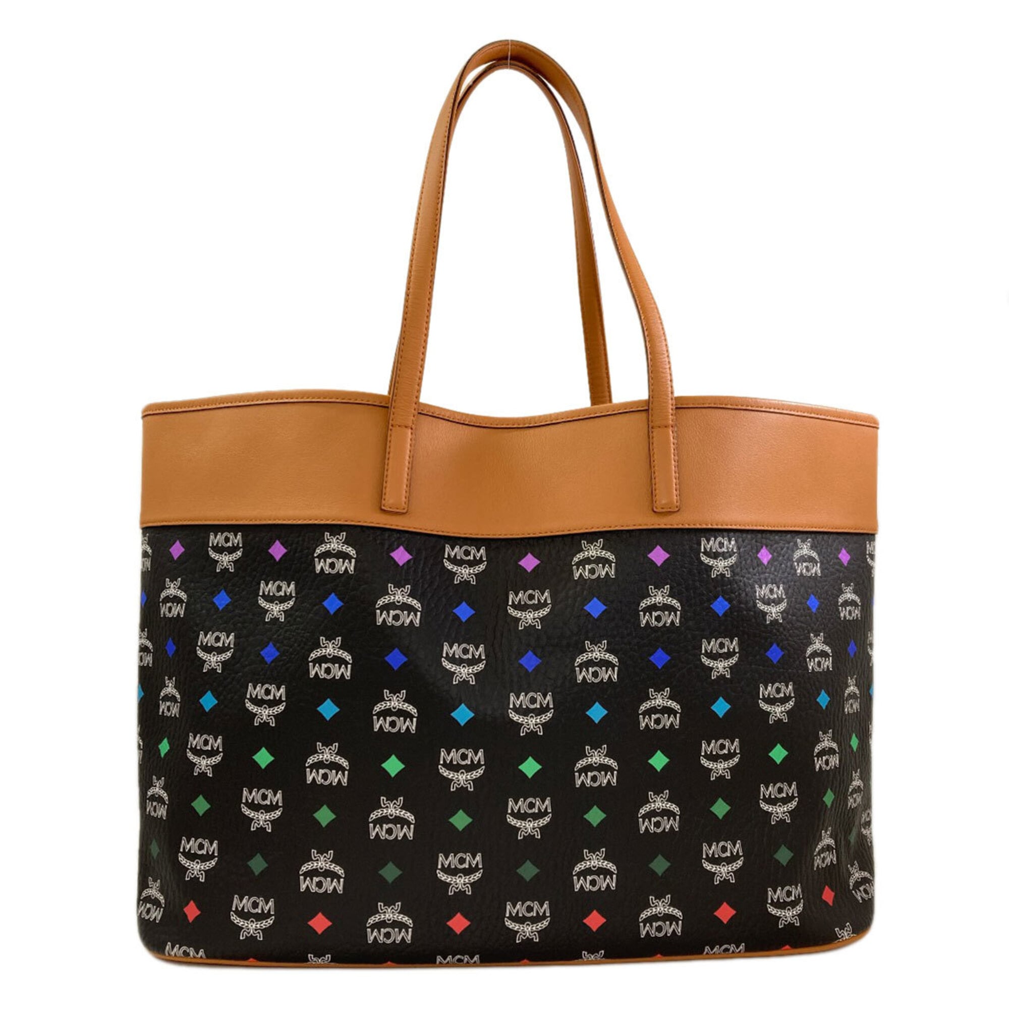 Mcm Black Brown Leather Tote Bag (Pre-Owned)