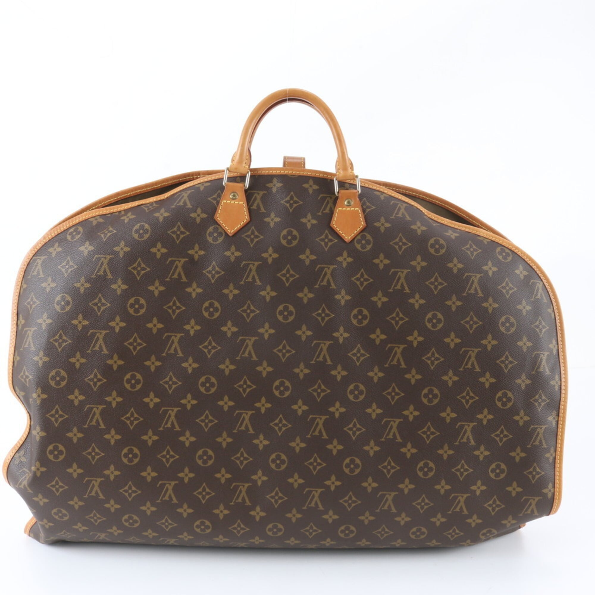 Louis Vuitton Brown Leather Coated Canvas Boston Bag (Pre-Owned)