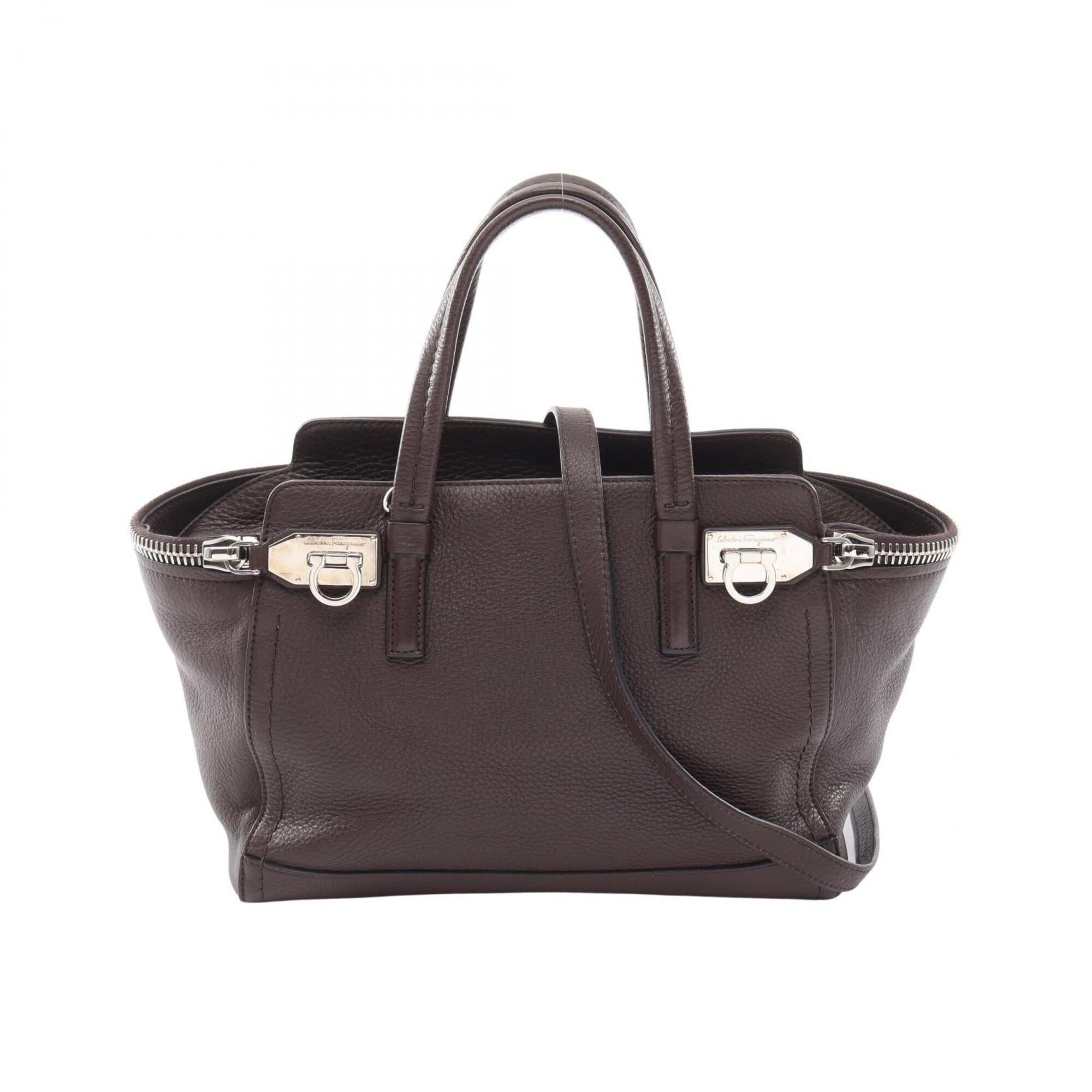 Salvatore Ferragamo Brown Leather Handbag (Pre-Owned)