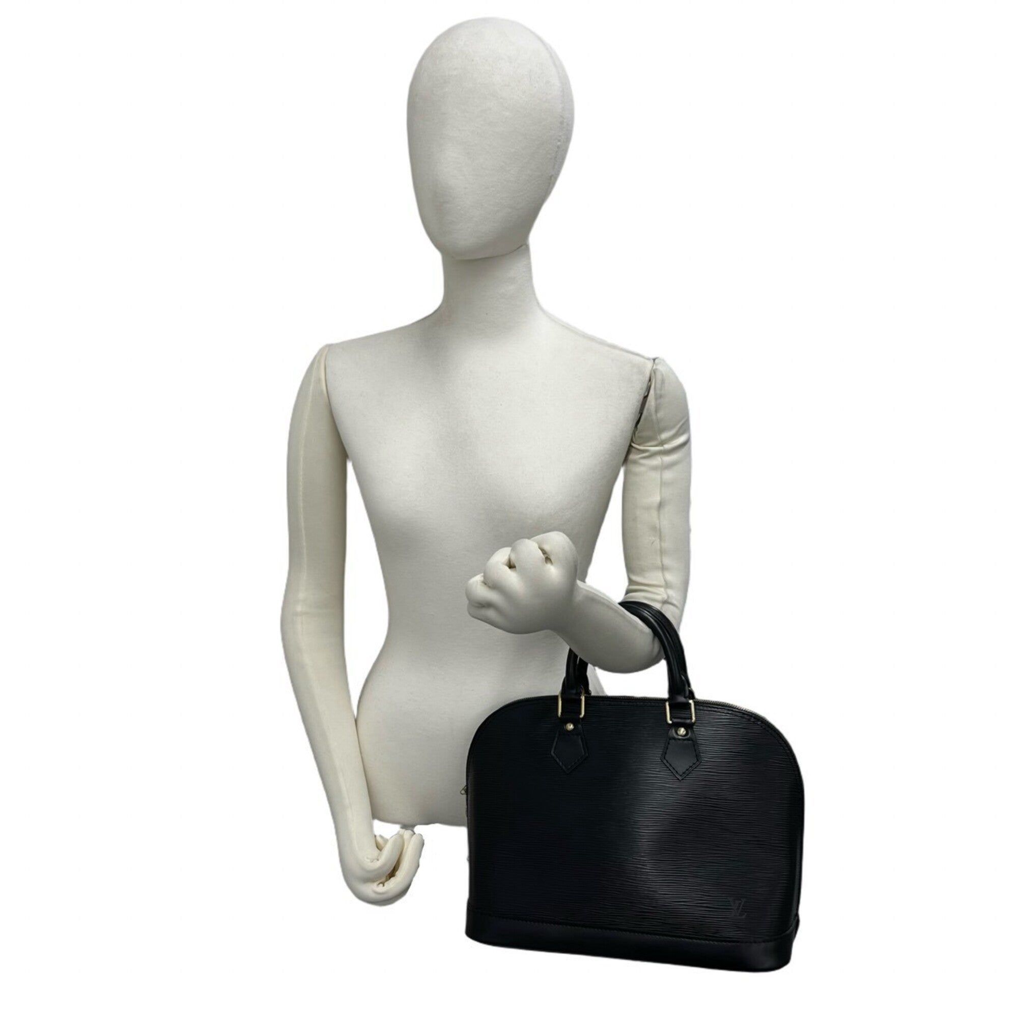 Louis Vuitton Black Leather Boston Bag Handbag (Pre-Owned)