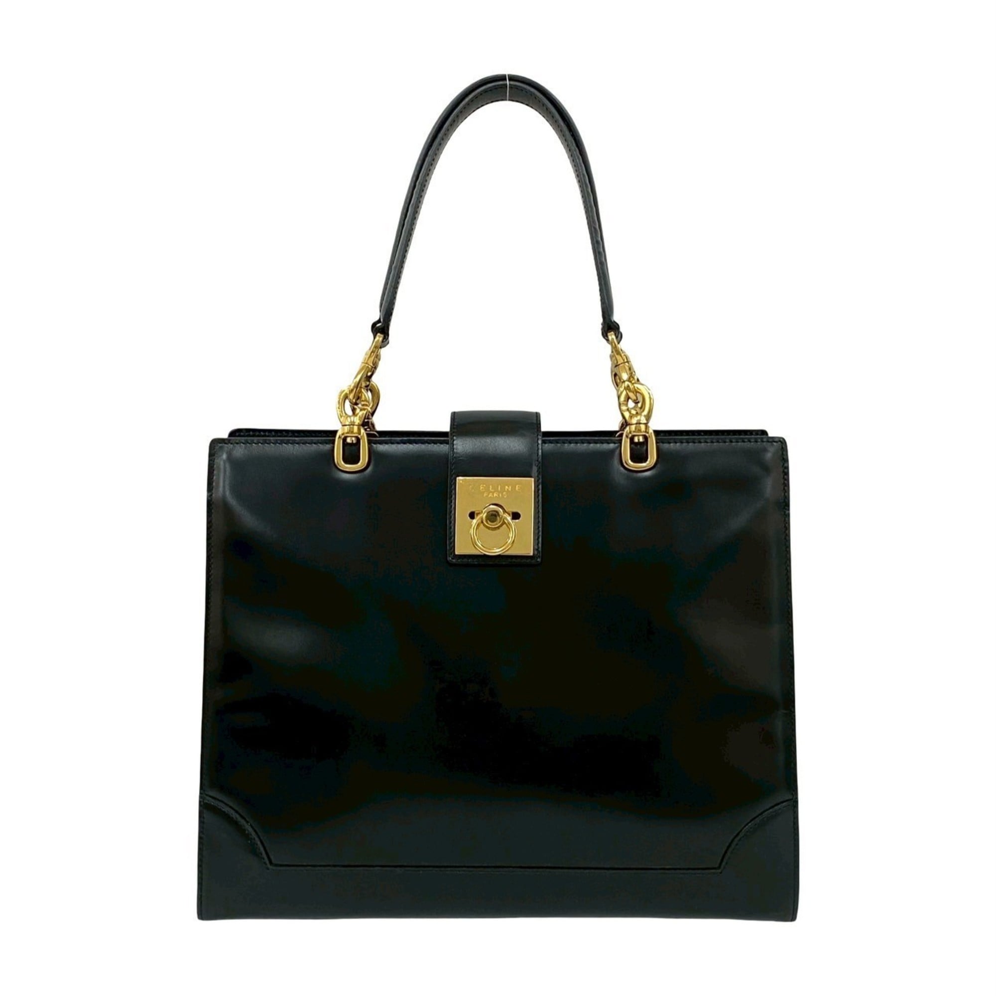 Celine Black Leather Handbag Tote Bag (Pre-Owned)