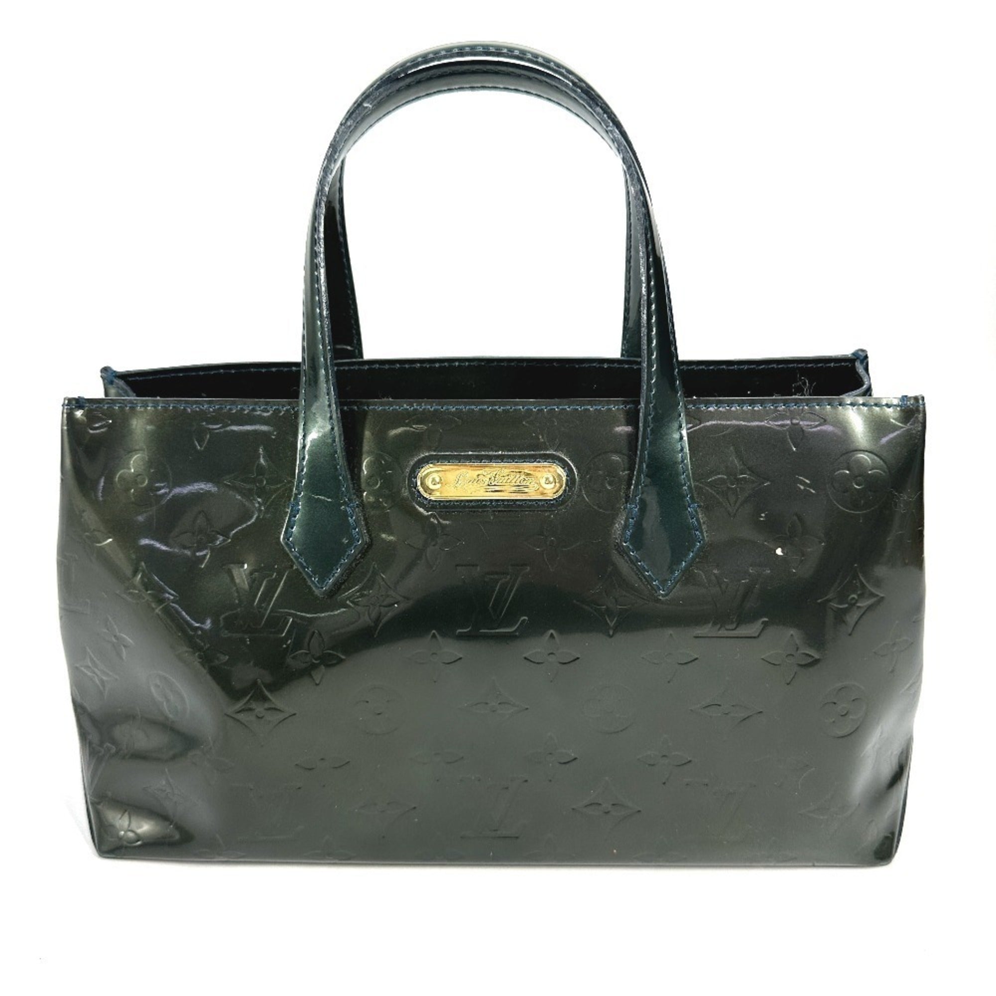 Louis Vuitton Monogram Vernis Blue Nuit Green Monogram Vernis Handbag Tote Bag (Pre-Owned)
