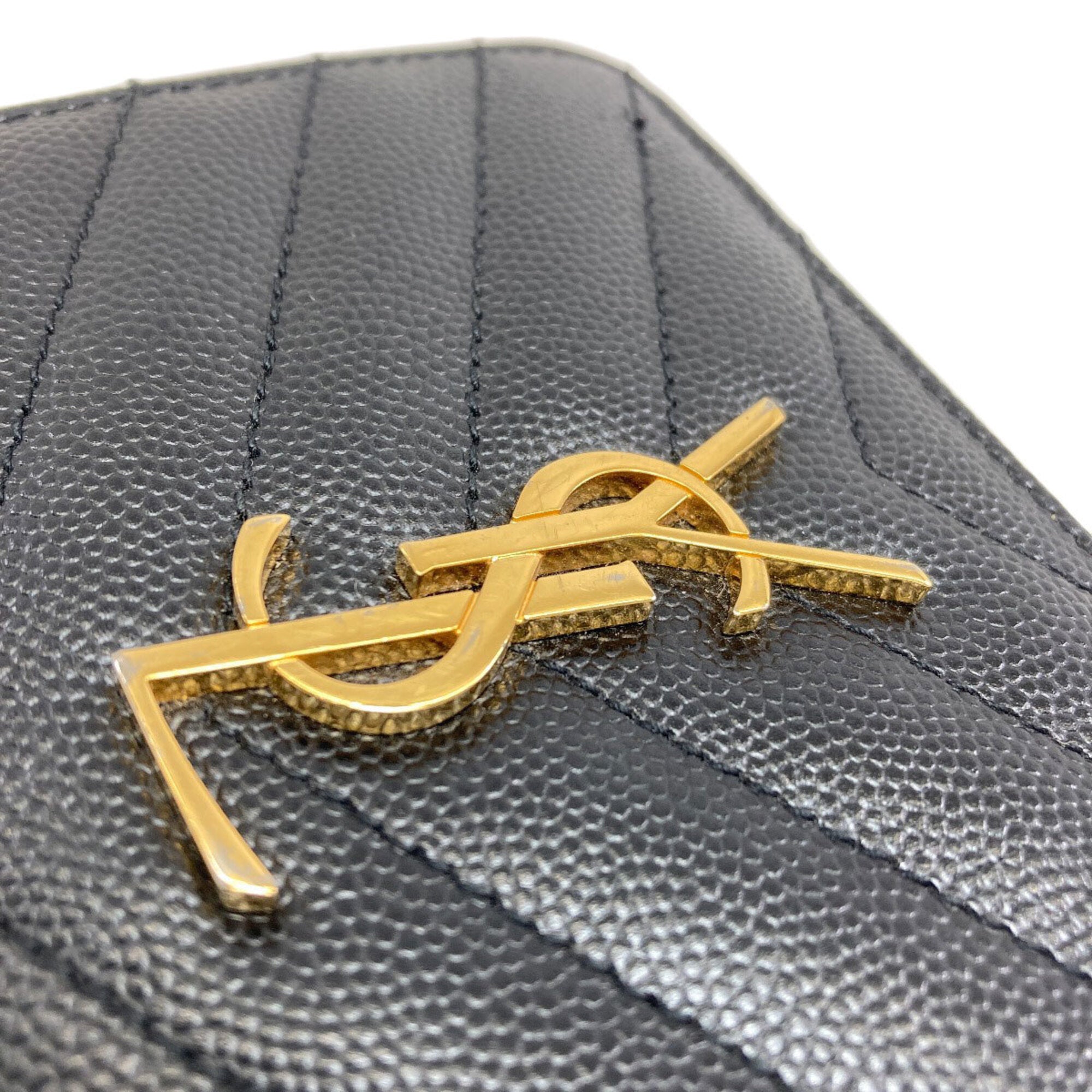 Yves Saint Laurent Black Leather Wallet (Bi-Fold) (Pre-Owned)