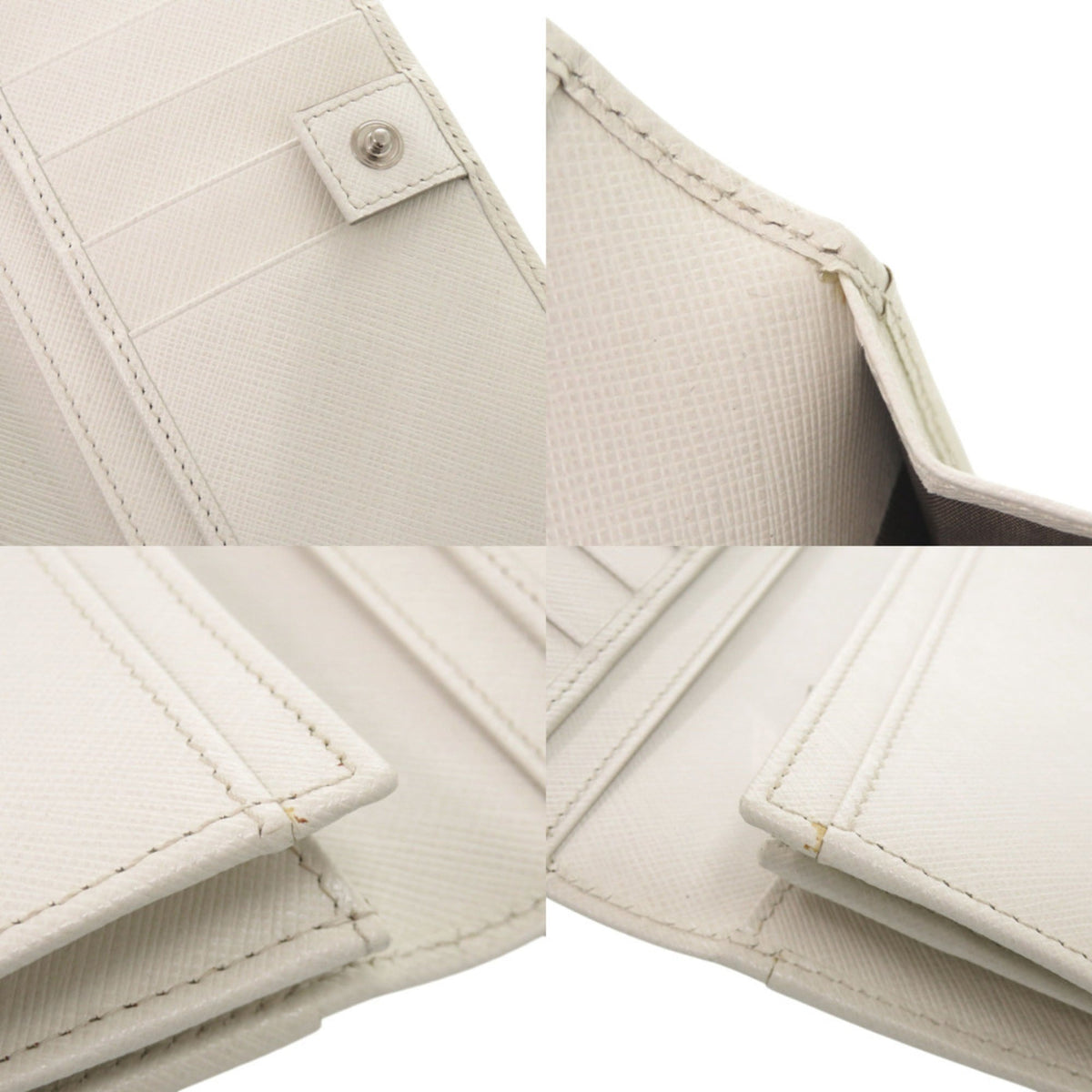 Salvatore Ferragamo White Leather Long Wallet (Bi-Fold) (Pre-Owned)
