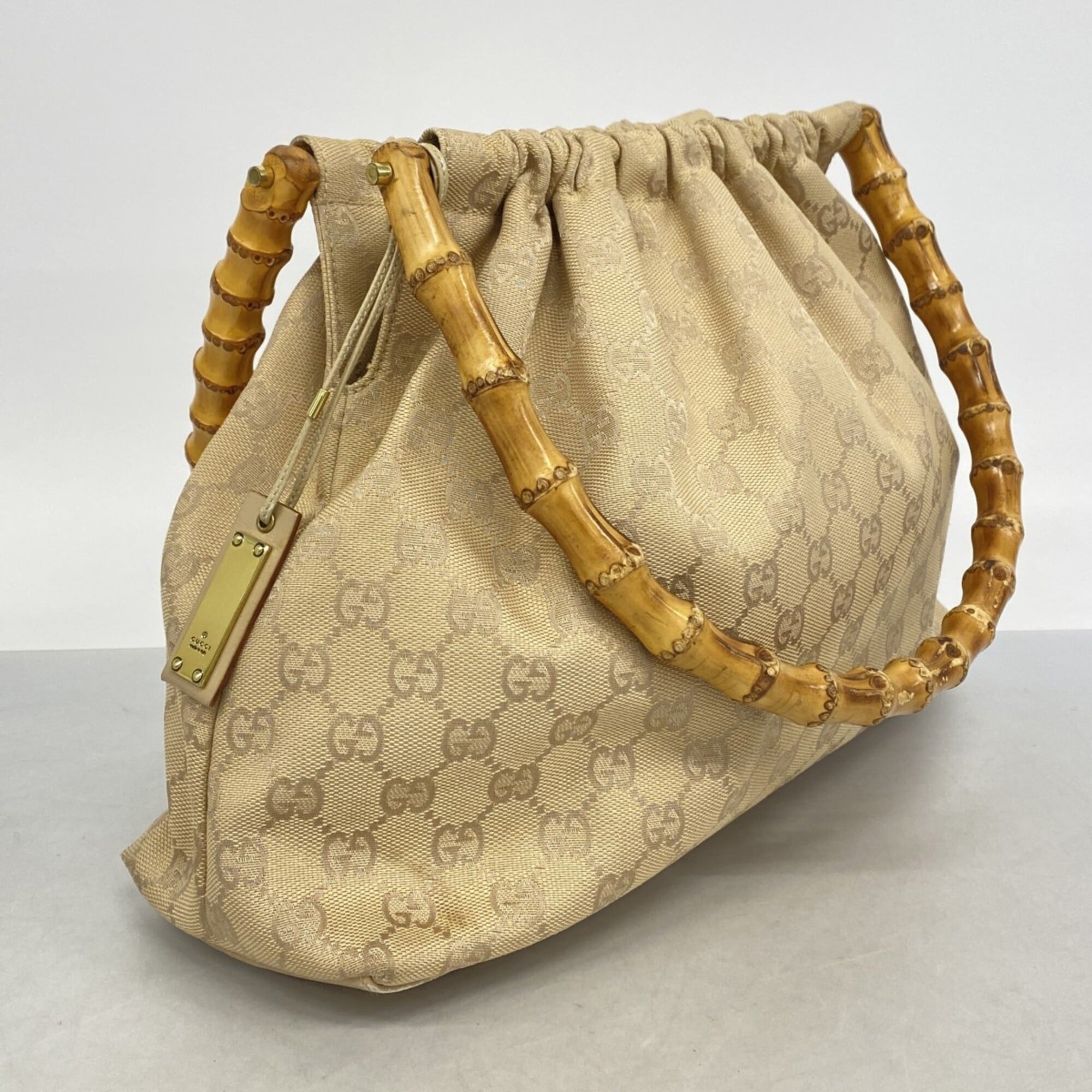 Gucci Beige Canvas Handbag (Pre-Owned)