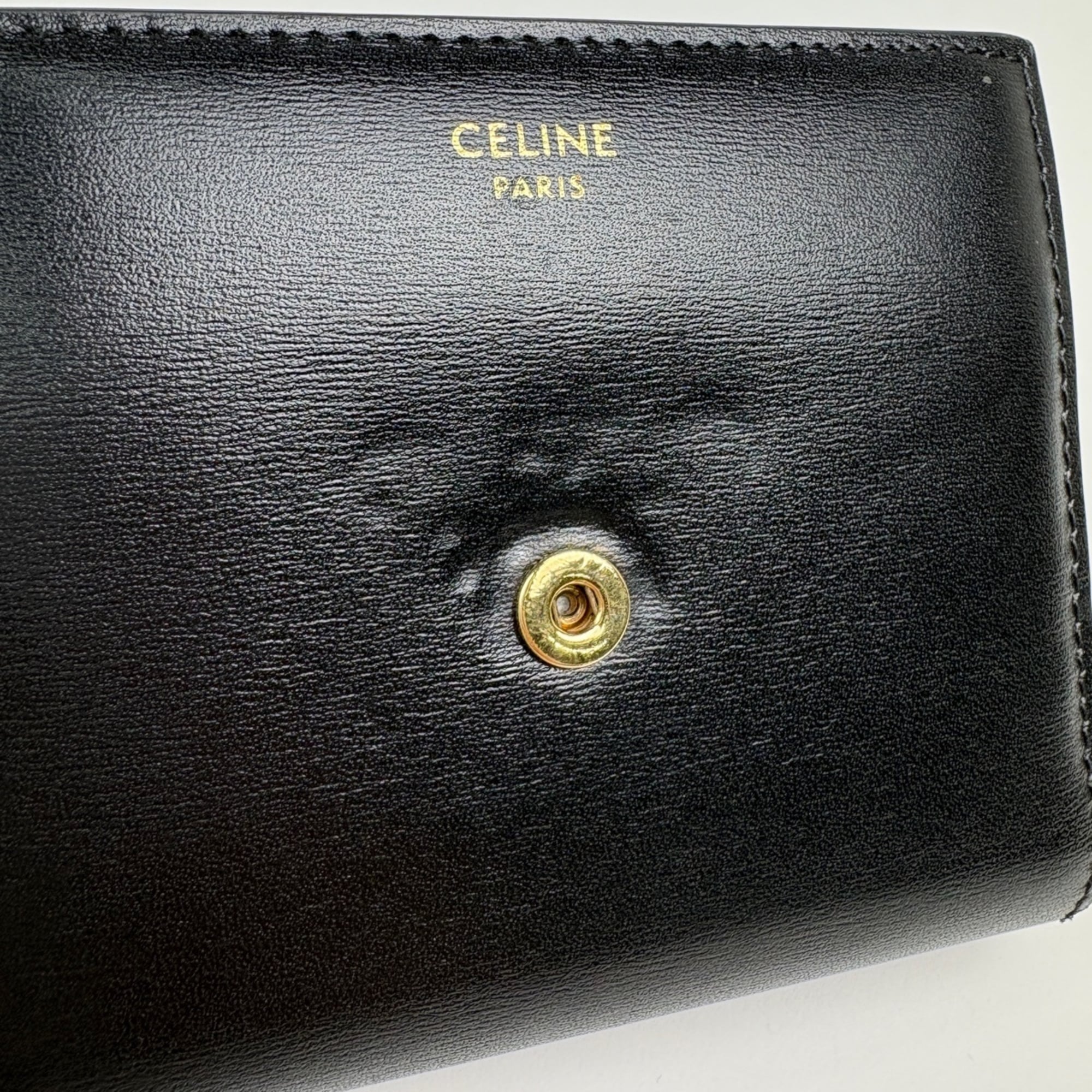 Celine Black Leather Wallet (Tri-Fold) (Pre-Owned)