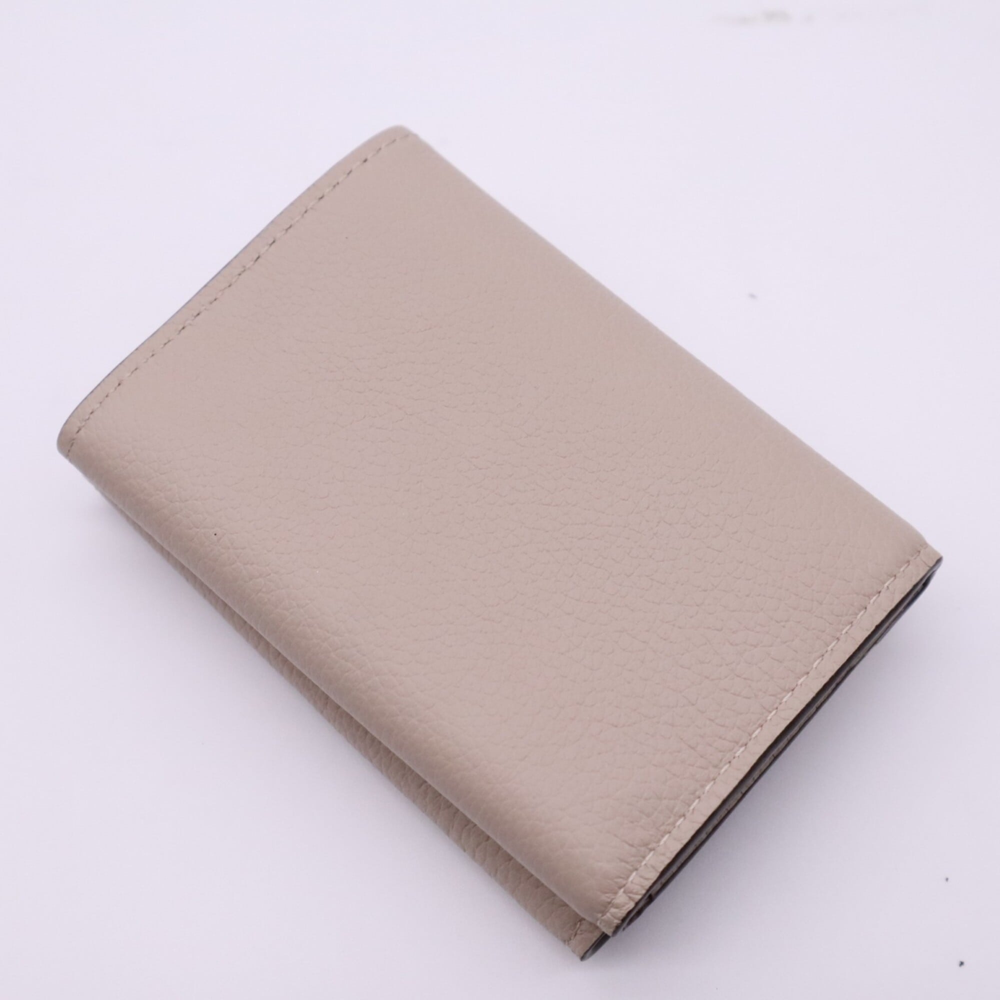Louis Vuitton Taurillon Beige Leather Wallet (Tri-Fold) (Pre-Owned)