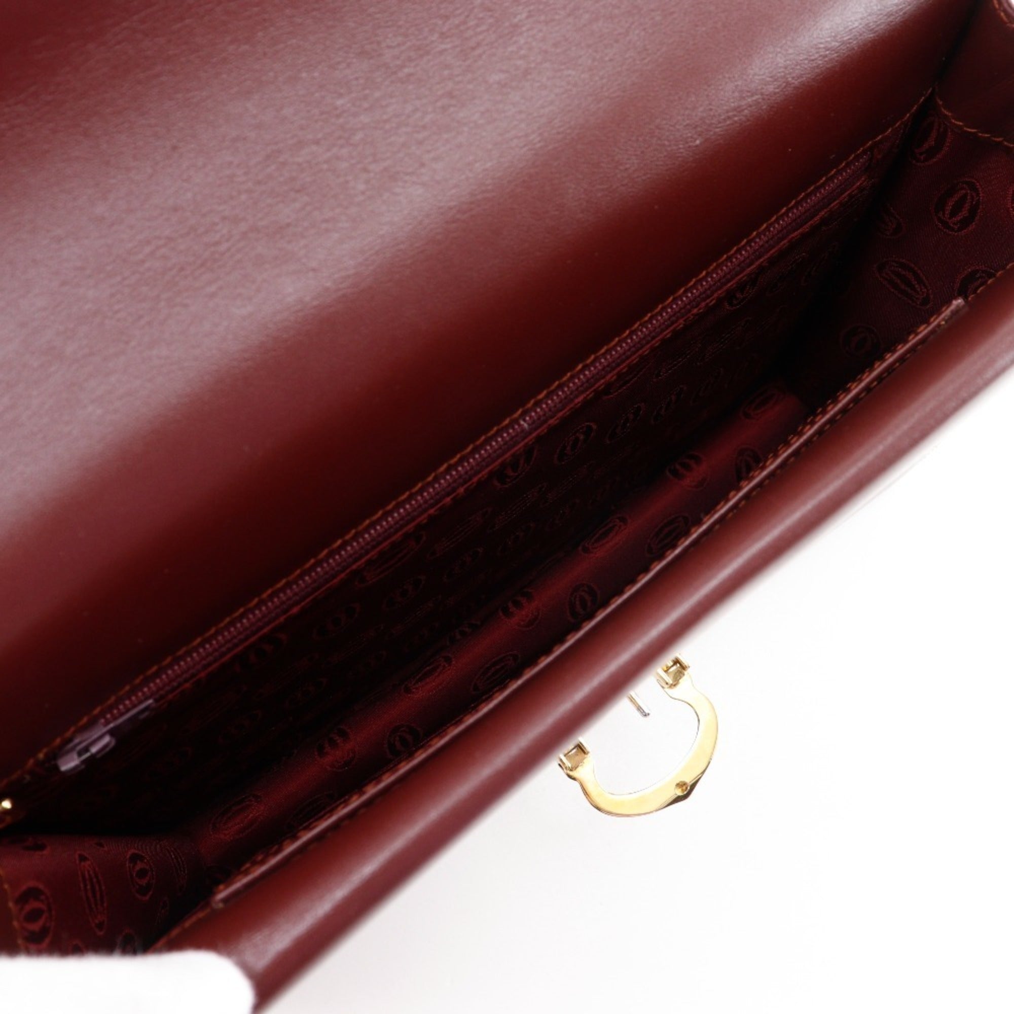 Cartier Must Bordeaux Leather Shoulder Bag (Pre-Owned)