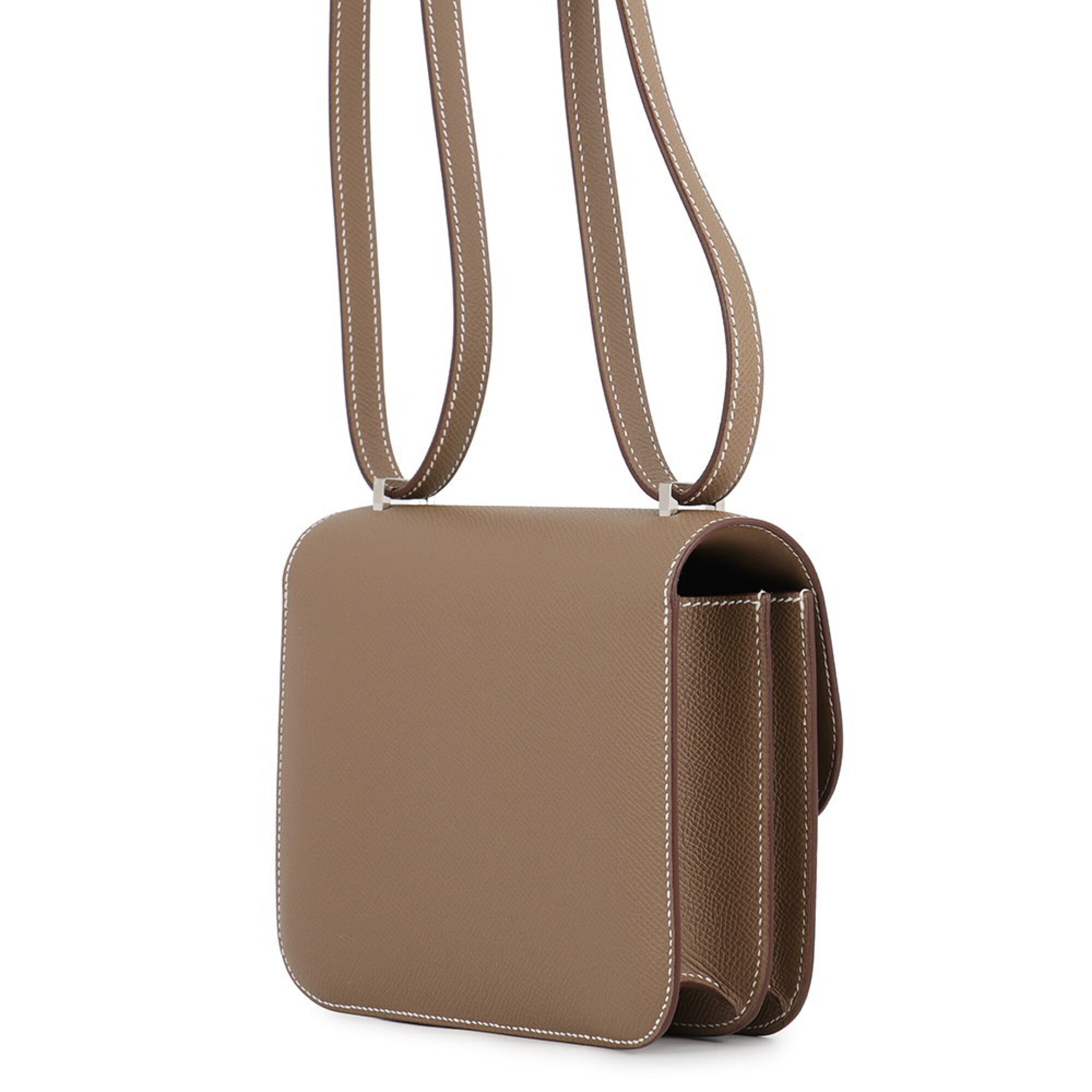 Hermes Etoupe Gray Epsom Leather Shoulder Bag