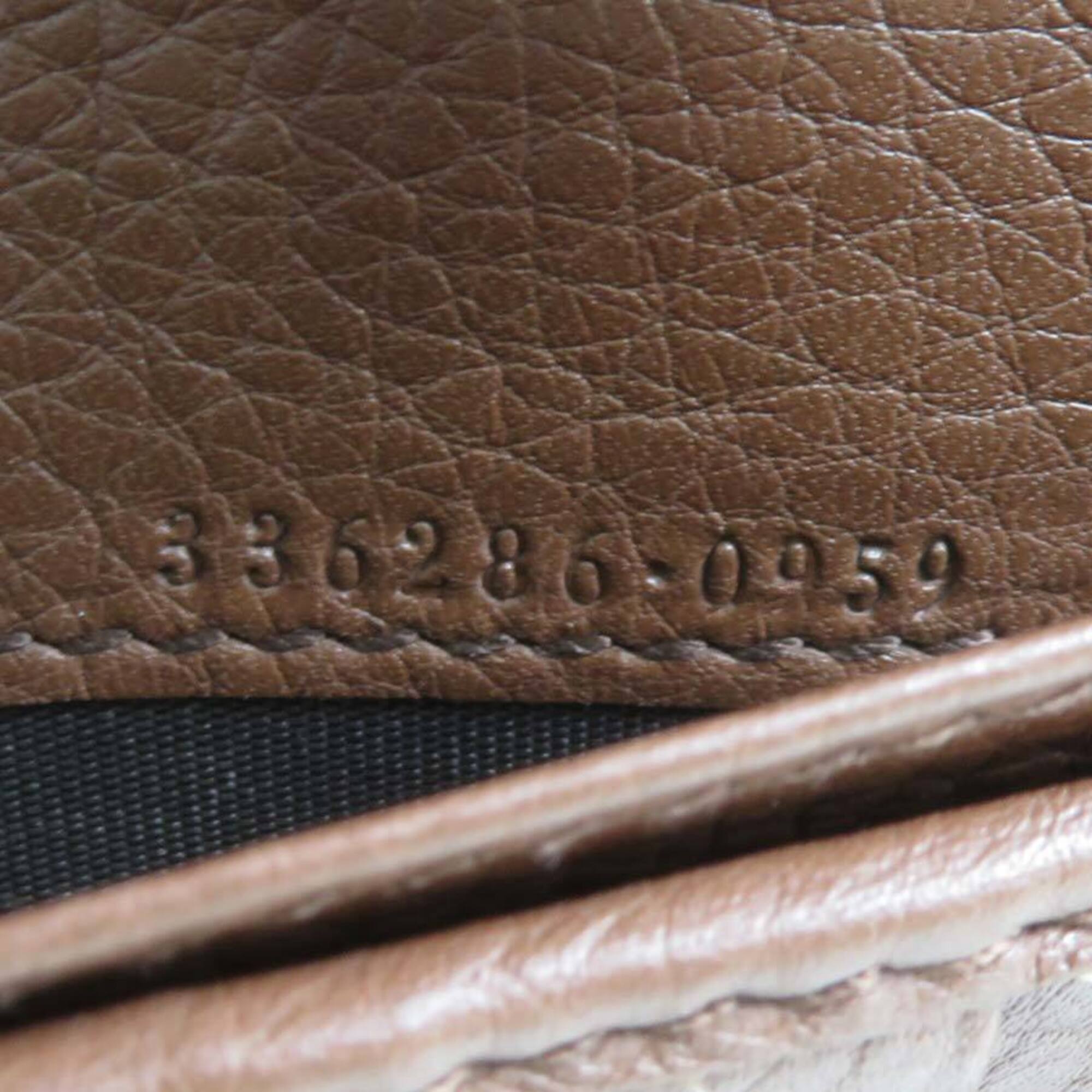 Gucci Brown Leather Long Wallet (Bi-Fold) (Pre-Owned)