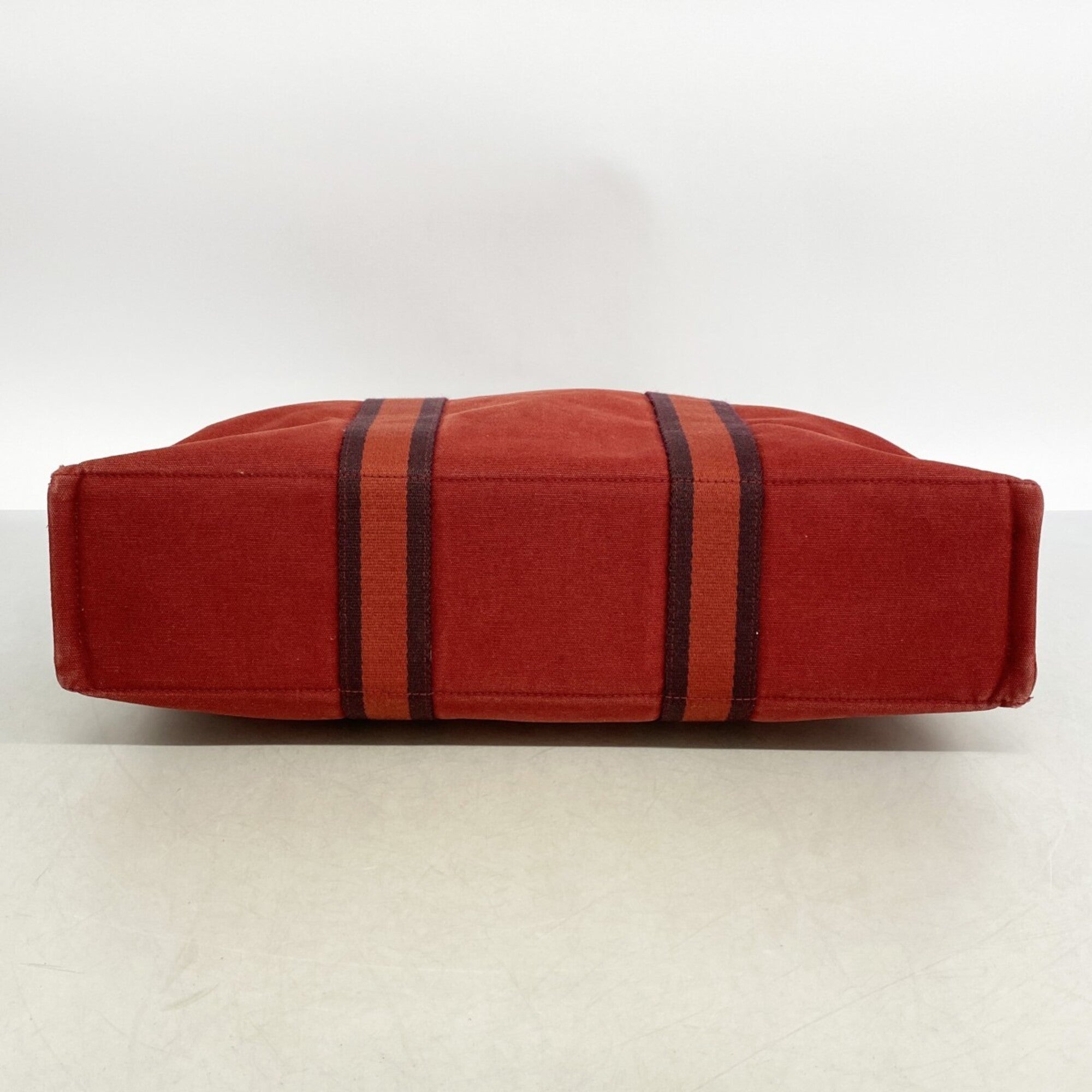 Hermes Red Color Canvas Tote Bag (Pre-Owned)