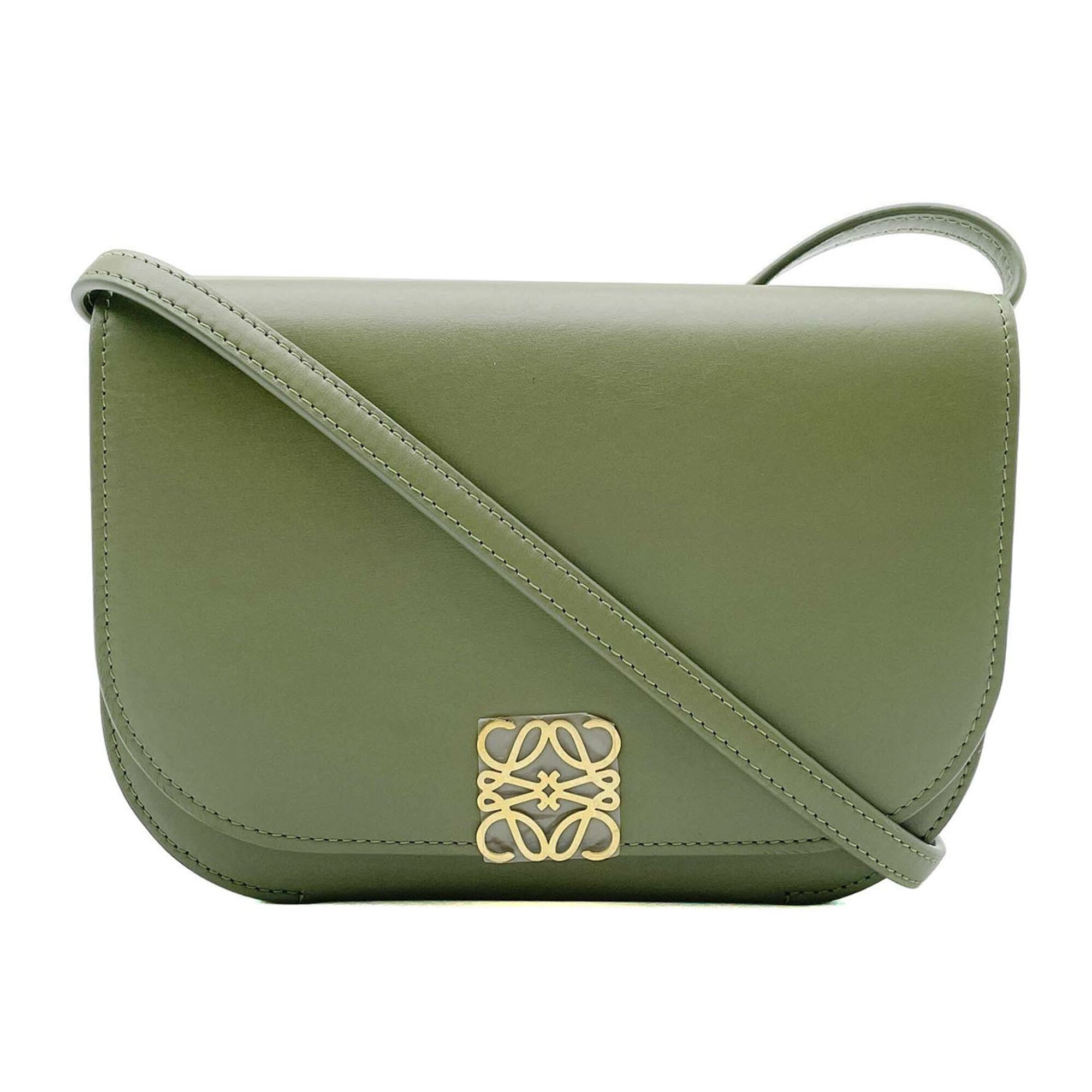 Loewe Gold Green Leather Shoulder Bag (Pre-Owned)