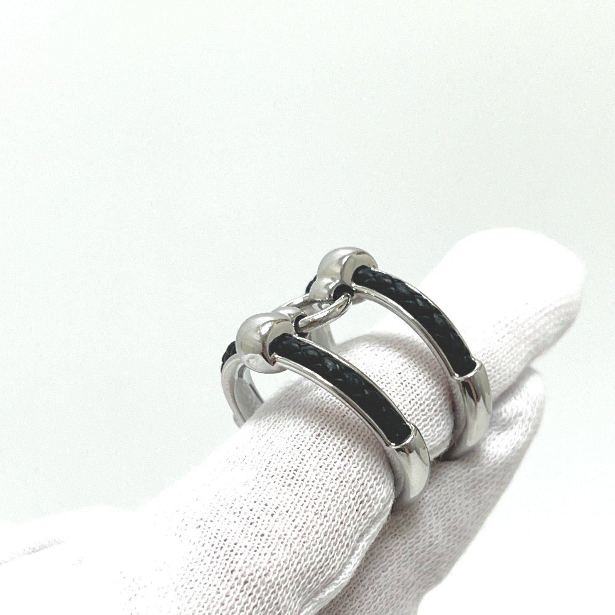 Hermes Silver Metal Band Ring (Pre-Owned)