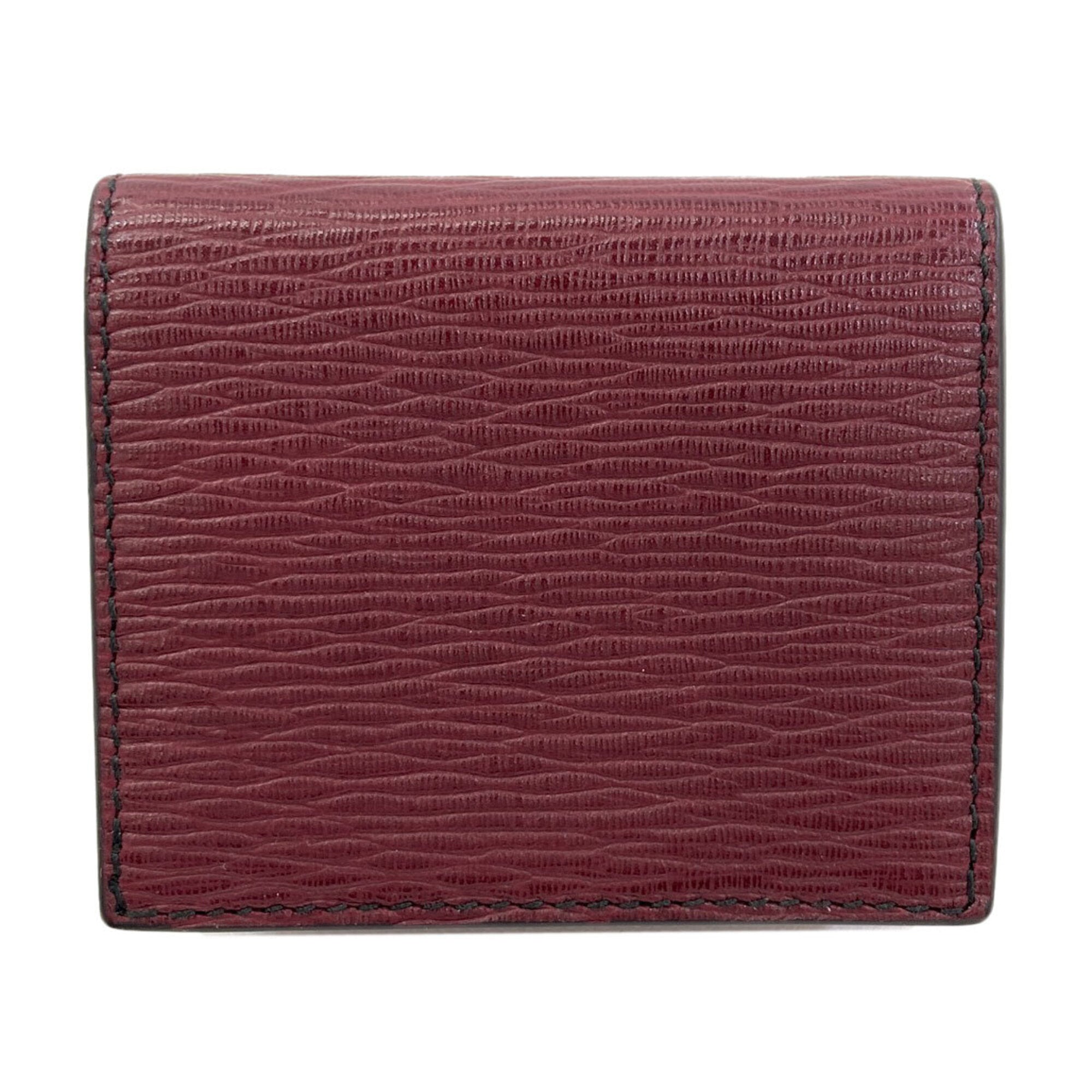 Salvatore Ferragamo Bordeaux Leather Coin Purse/Coin Case (Pre-Owned)
