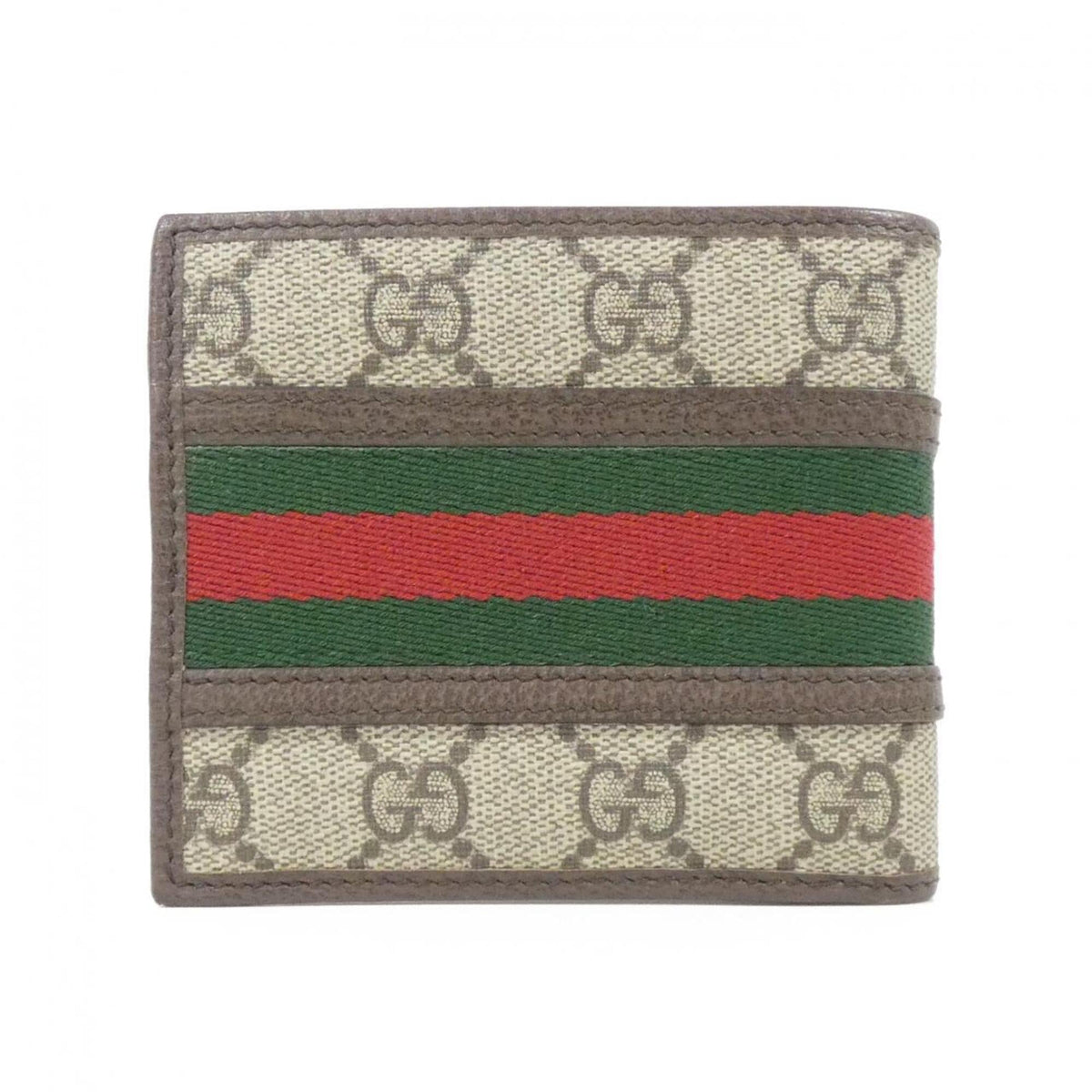 Gucci Ophidia Beige Brown Gg Supreme Leather Wallet (Bi-Fold) (Pre-Owned)