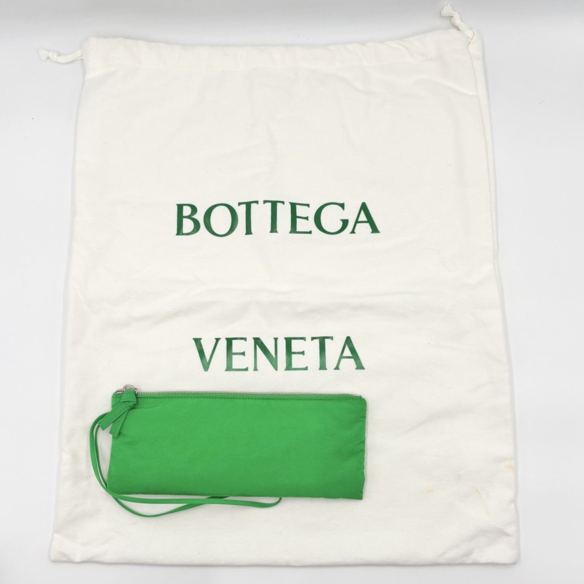 Bottega Veneta Green White Nylon Messenger Bag Shoulder Bag (Pre-Owned)