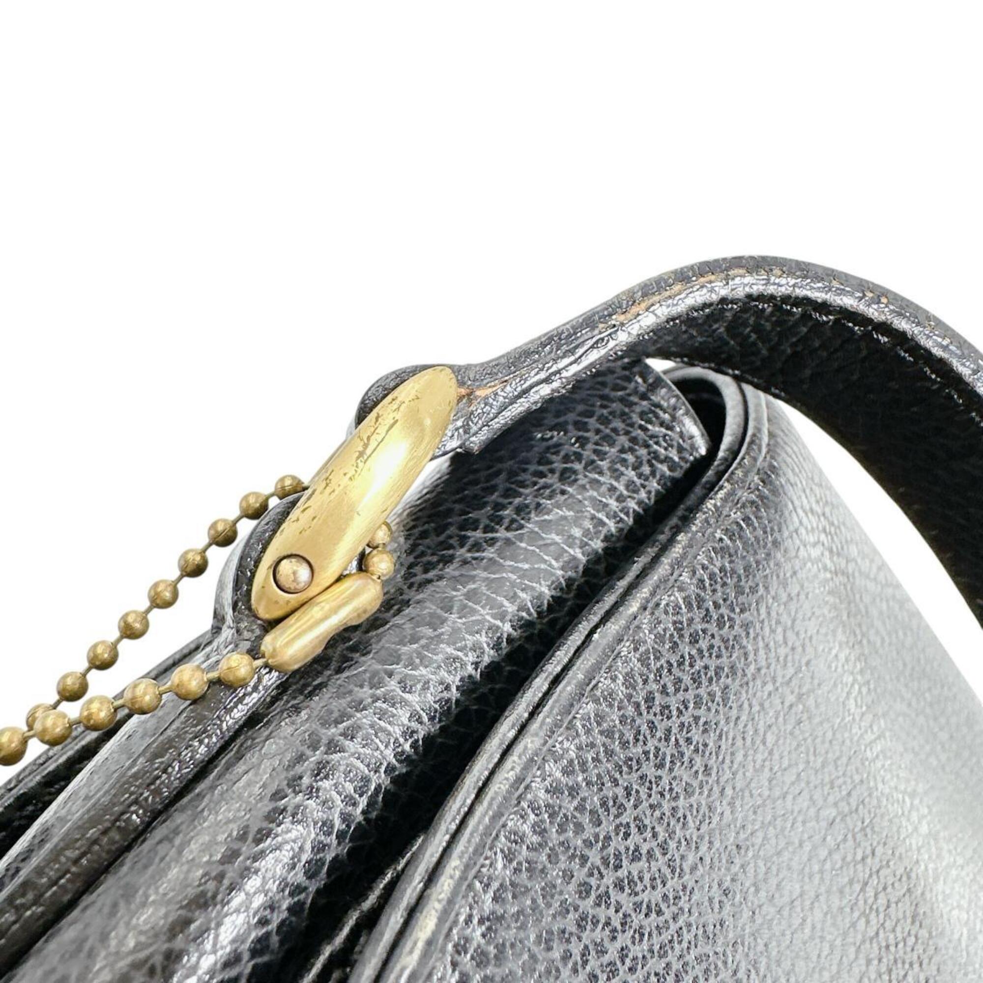 Coach Black Leather Handbag Shoulder Bag (Pre-Owned)
