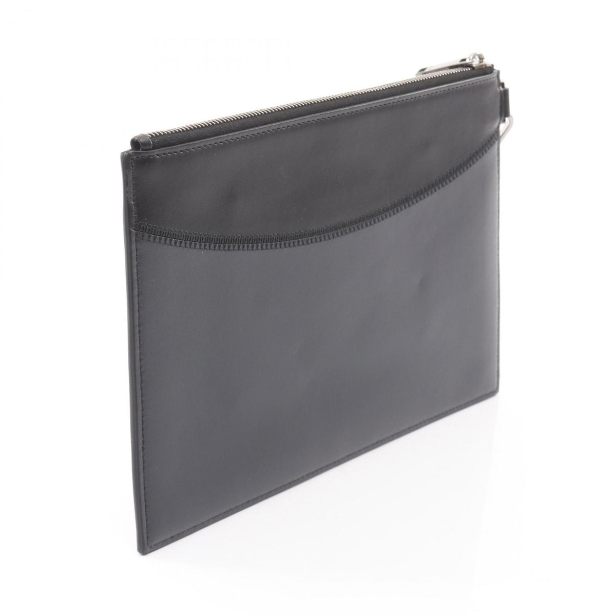 Christian Dior Black Gray Leather Clutch Bag (Pre-Owned)