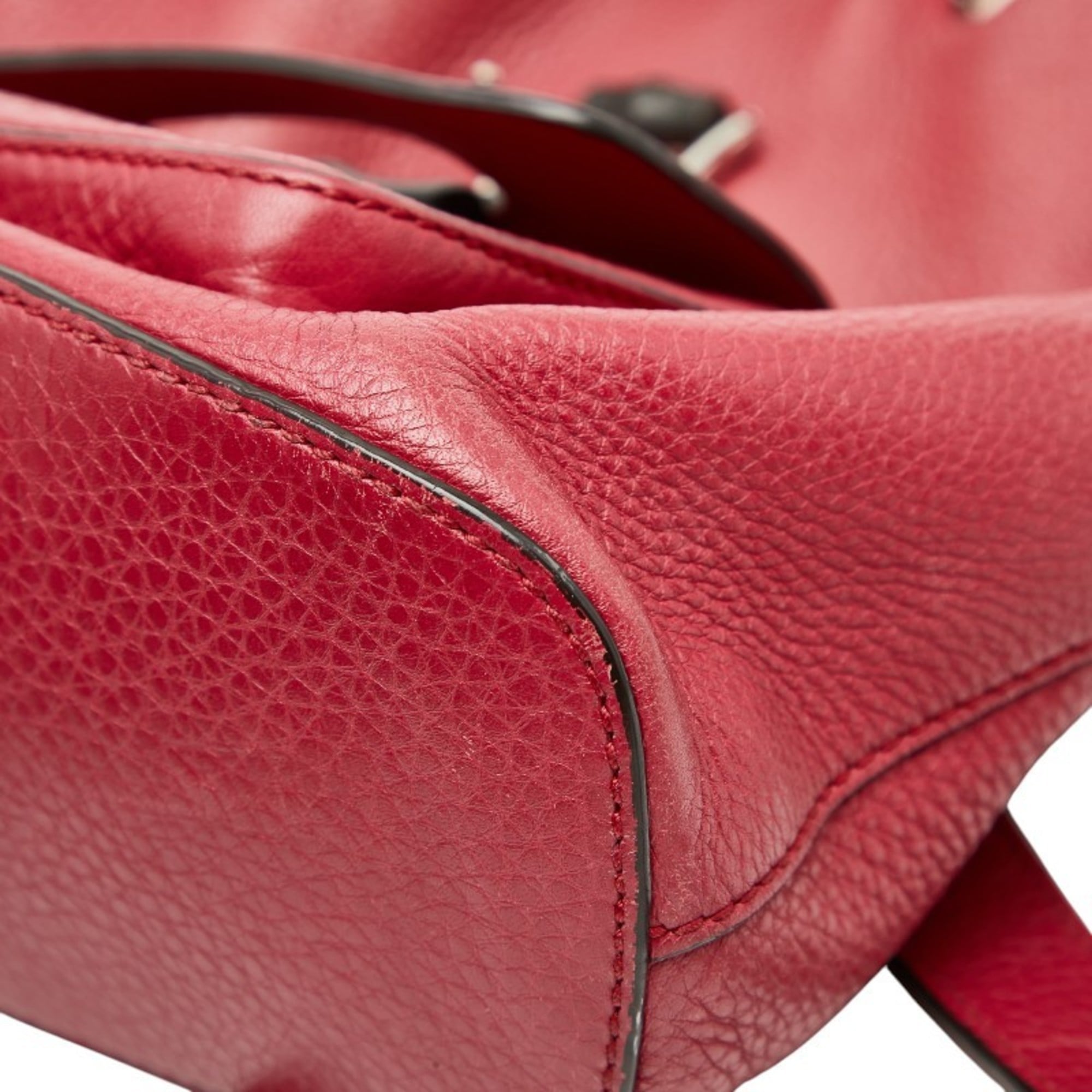 Gucci Red Color Leather Backpack (Pre-Owned)