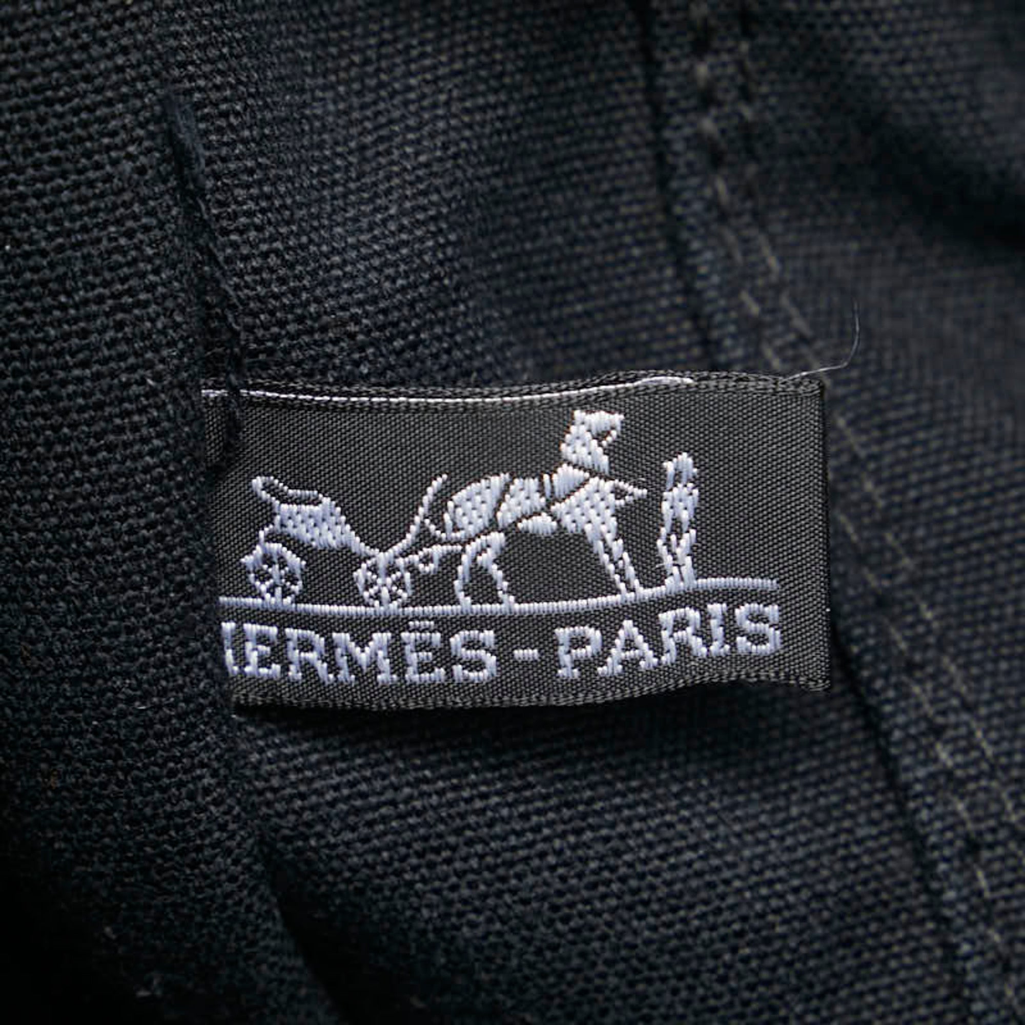 Hermes Fourre Tout Black Gray Canvas Handbag Tote Bag (Pre-Owned)