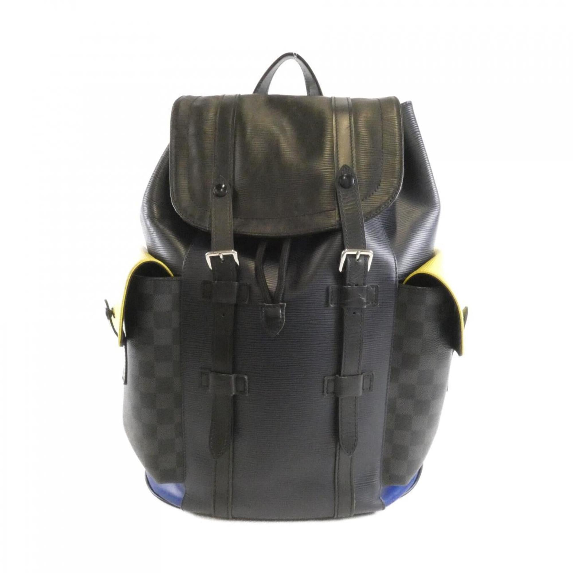 Louis Vuitton Graphite Coated Canvas Leather Backpack (Pre-Owned)