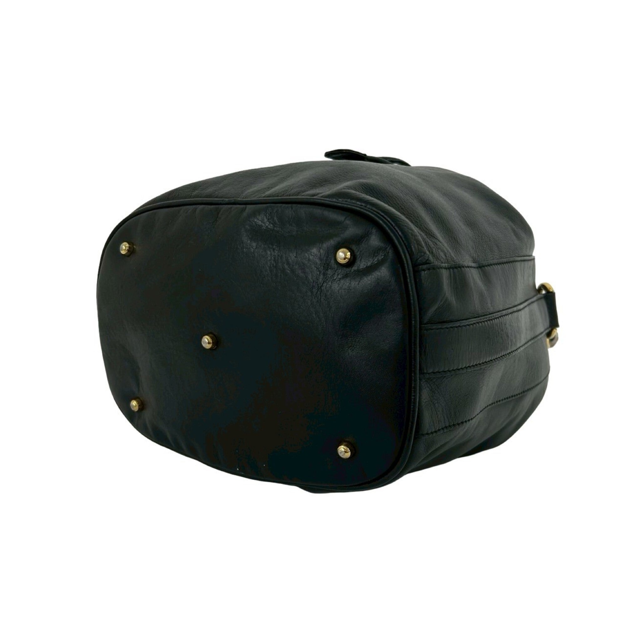 Gucci Black Leather Handbag Shoulder Bag (Pre-Owned)