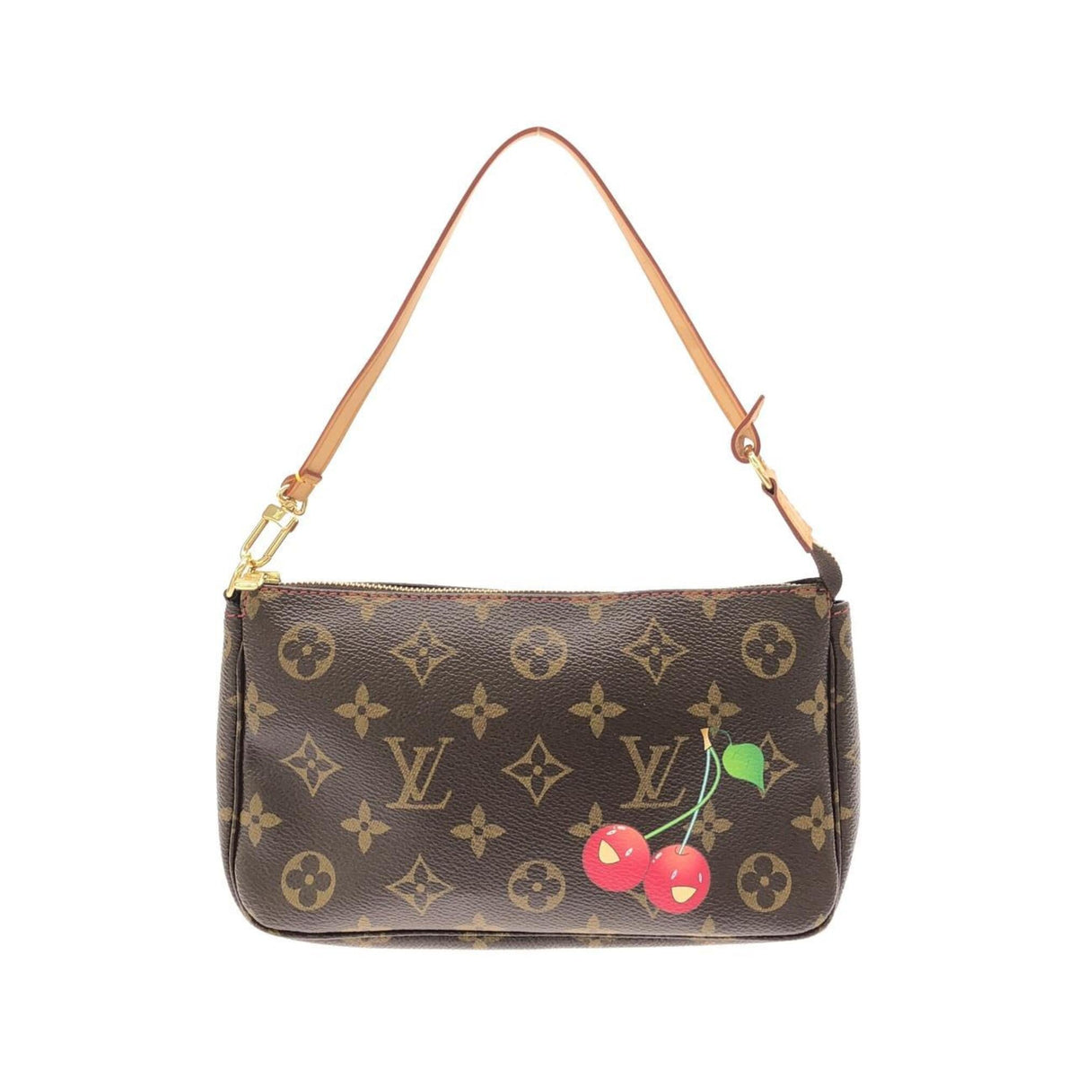 Louis Vuitton Marron Coated Canvas Pochette Pouch (Pre-Owned)