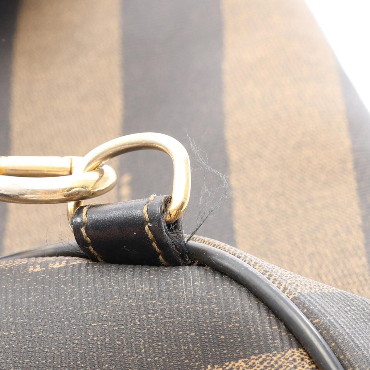 Fendi Black Gray Coated Canvas Leather Fanny Pack Handbag (Pre-Owned)