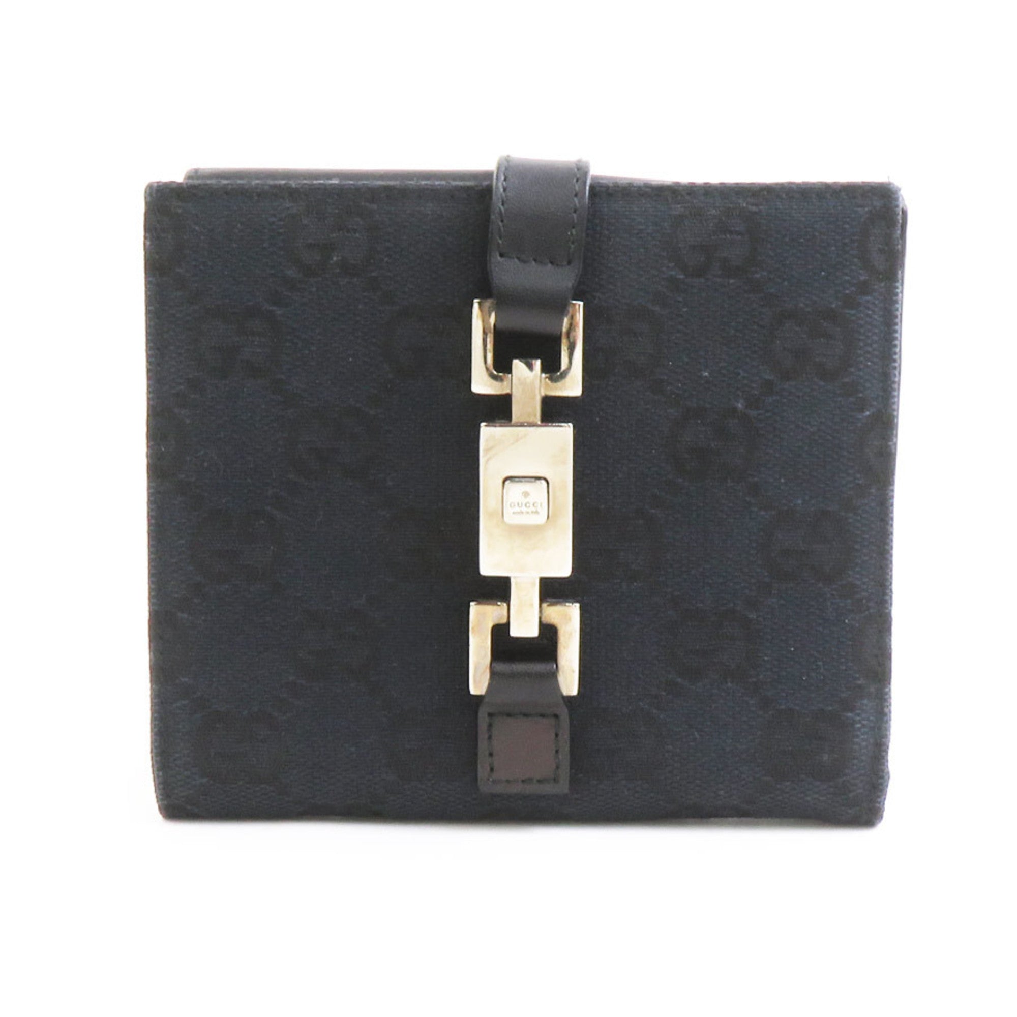 Gucci Black Gg Canvas Leather Wallet (Bi-Fold) (Pre-Owned)