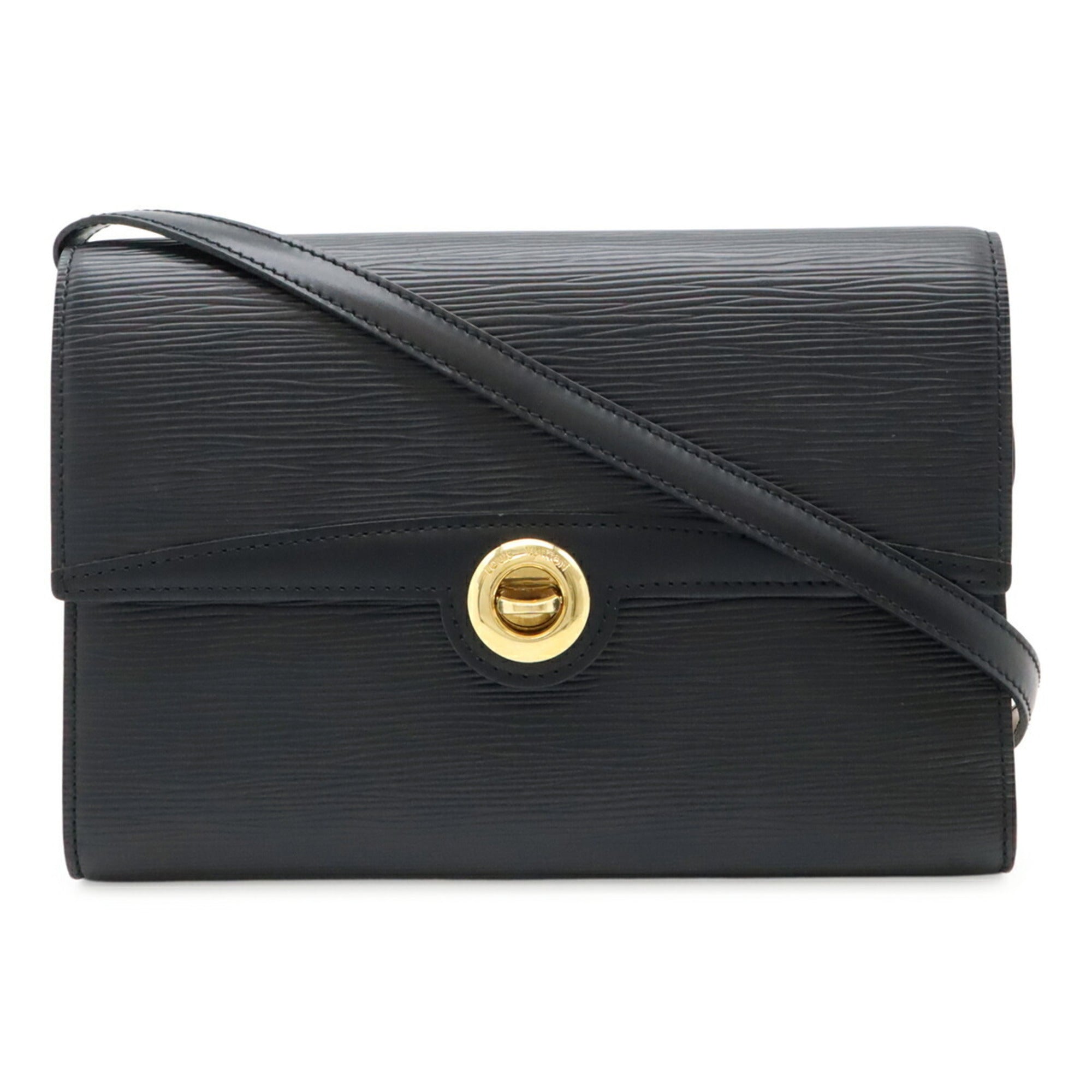 Louis Vuitton Black Noir Epi Leather Clutch Bag Pochette Shoulder Bag (Pre-Owned)