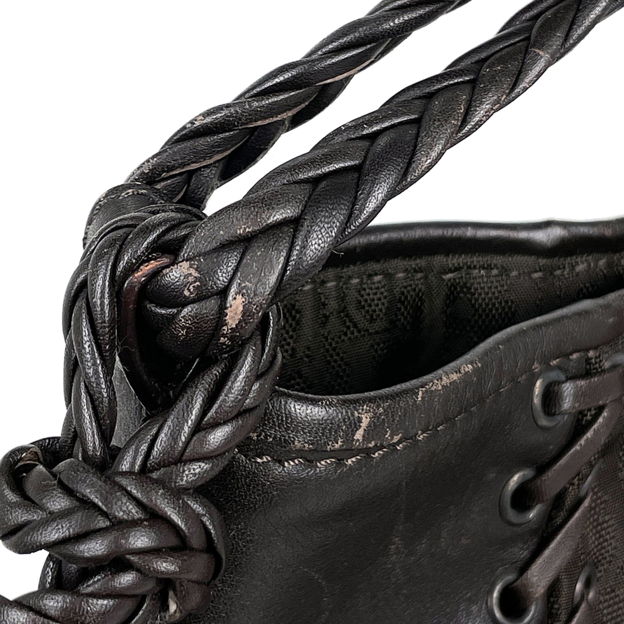 Christian Dior Trotter Brown Nylon Leather Shoulder Bag (Pre-Owned)