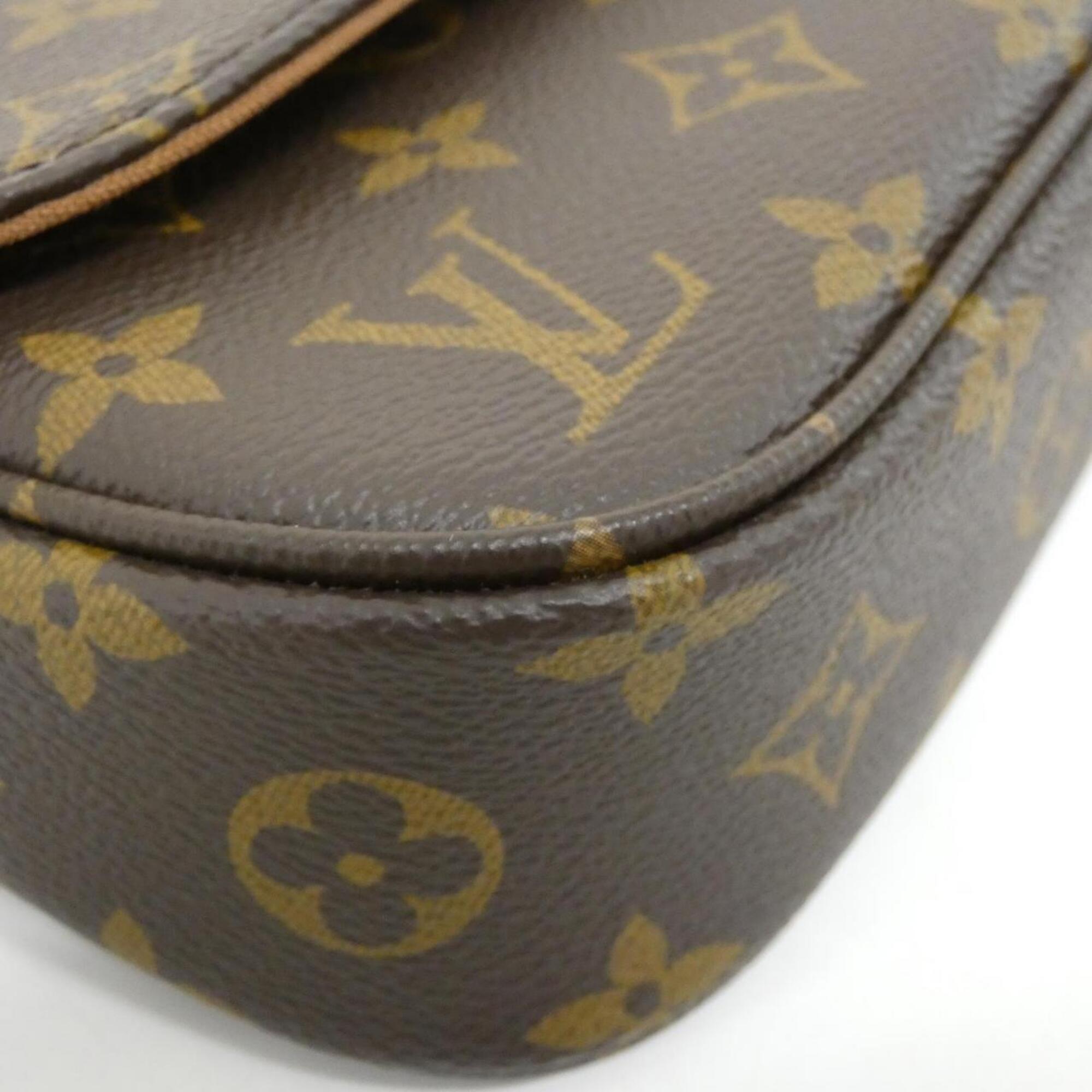 Louis Vuitton Marron Coated Canvas Shoulder Bag (Pre-Owned)