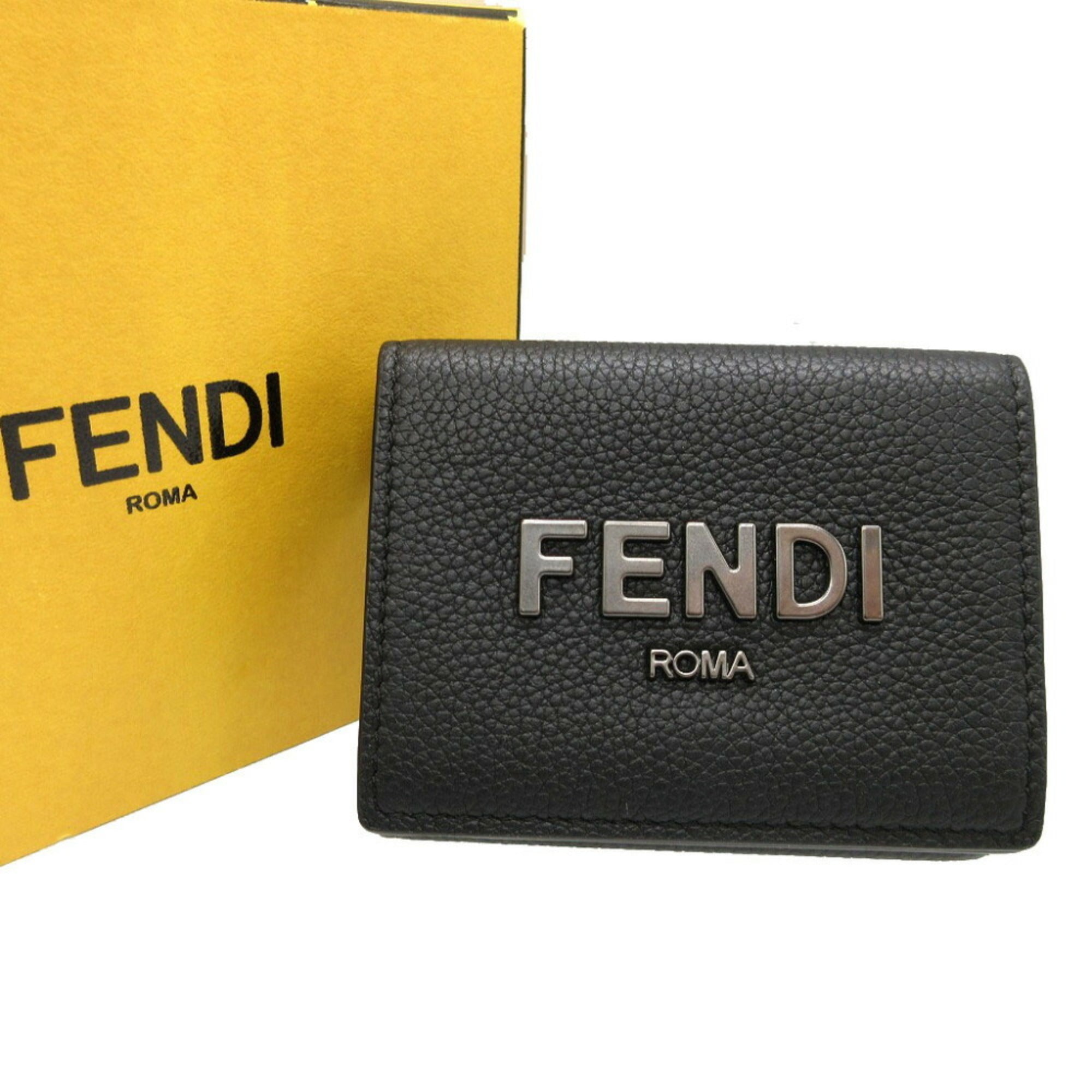 Fendi Black Leather Wallet (Tri-Fold) (Pre-Owned)